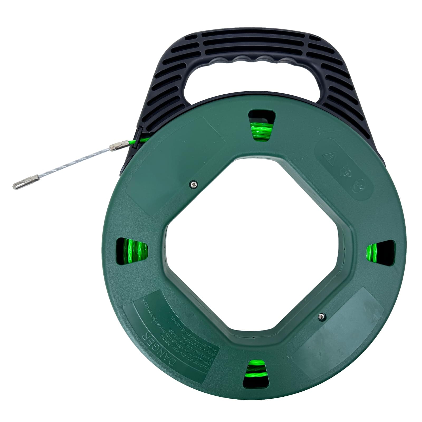 4mm 100ft Fish Tape Reel PET Electrical Cable Puller Cable Rods with Storage Case Through Wall Wire Guide Device Threader