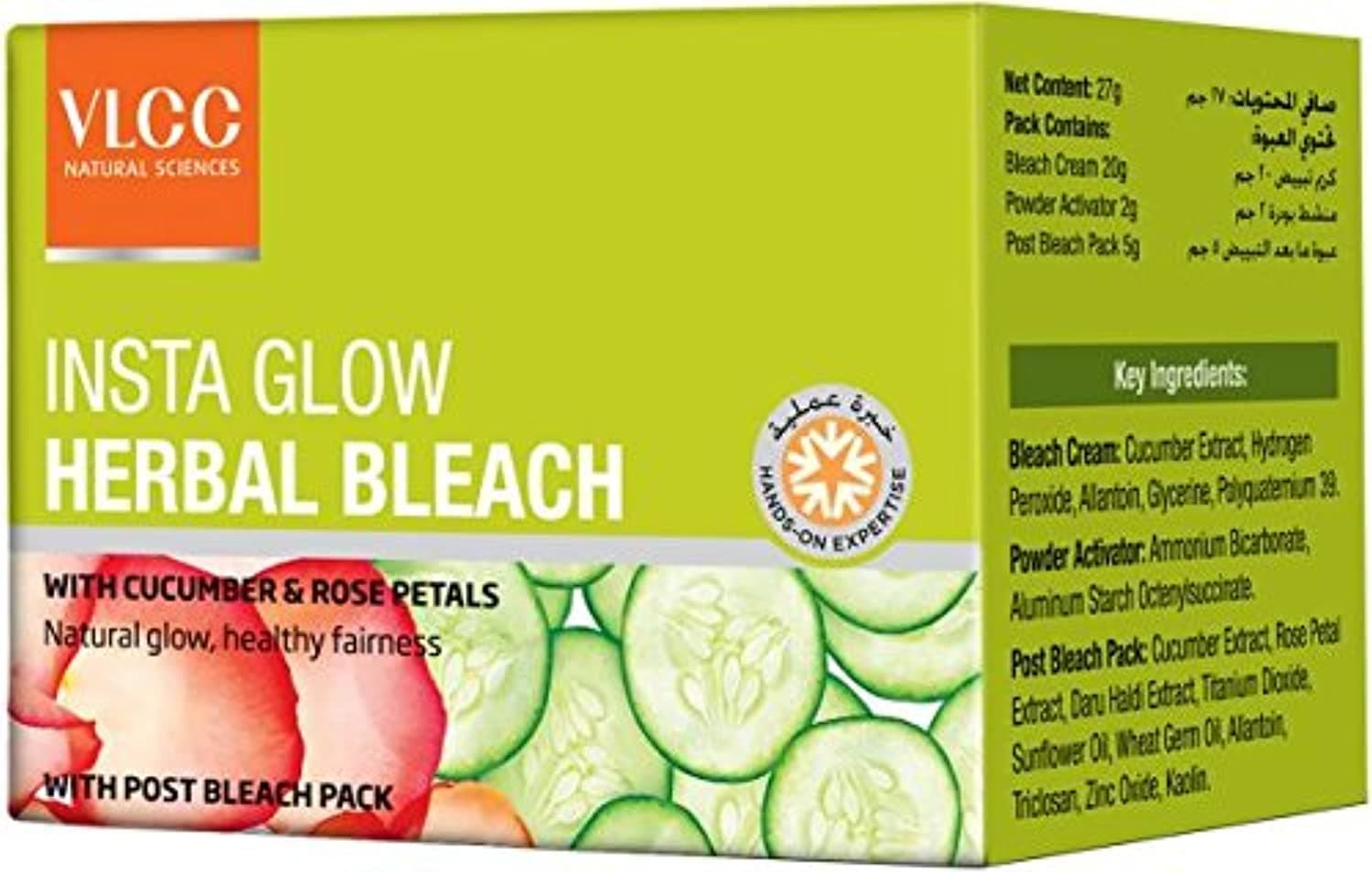 Vlcc Insta Glow Herbal Bleach, 27.5Gms