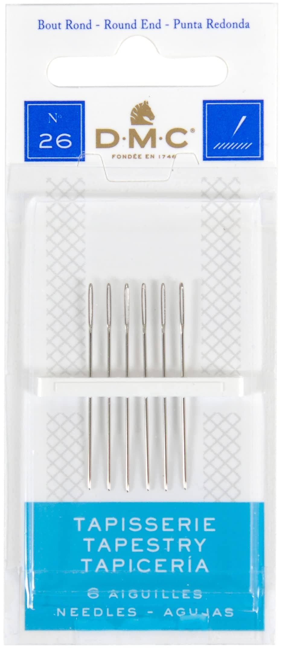 DMC 1767-26 Tapestry Hand Needles, 6-Pack, Size 26