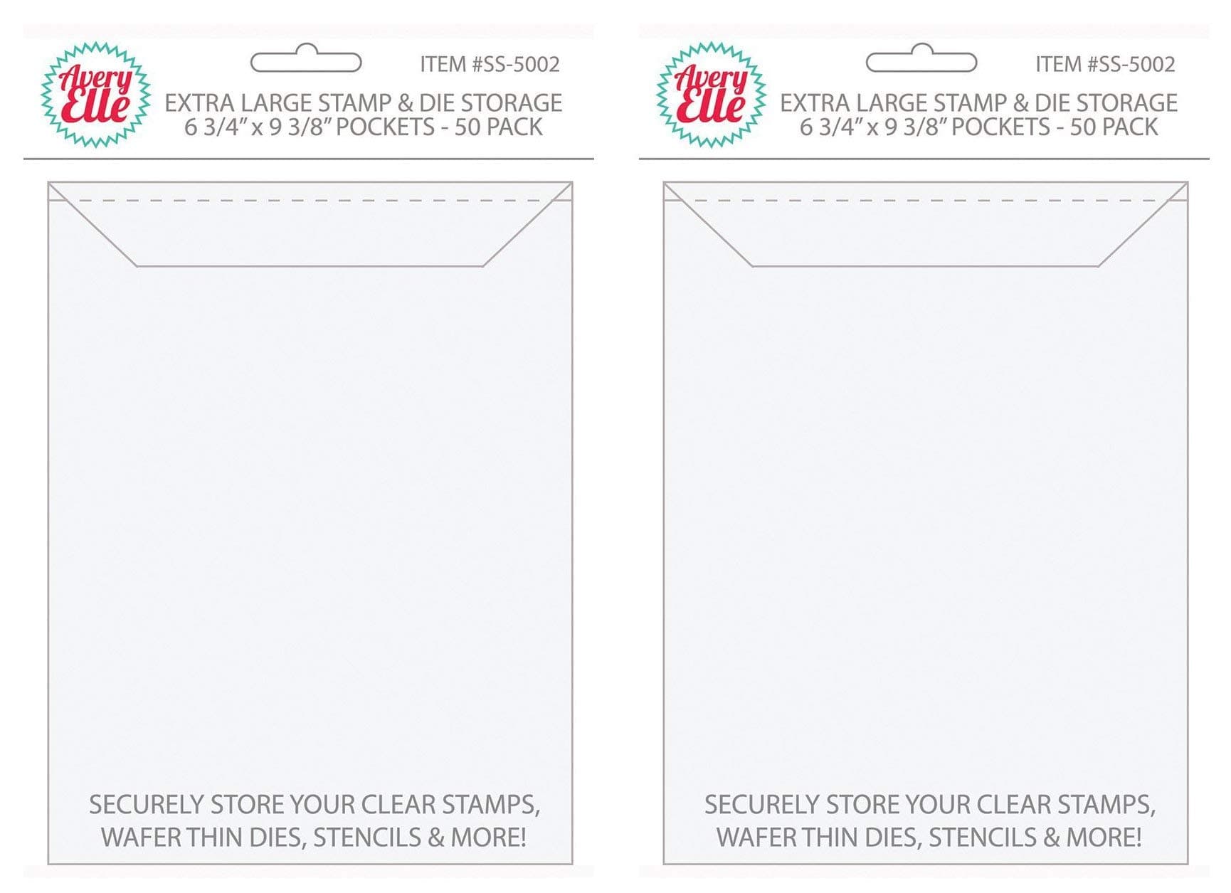 Avery Elle Stamp and Die Extra Large Storage Pockets SS-5002 (Pack of 2)