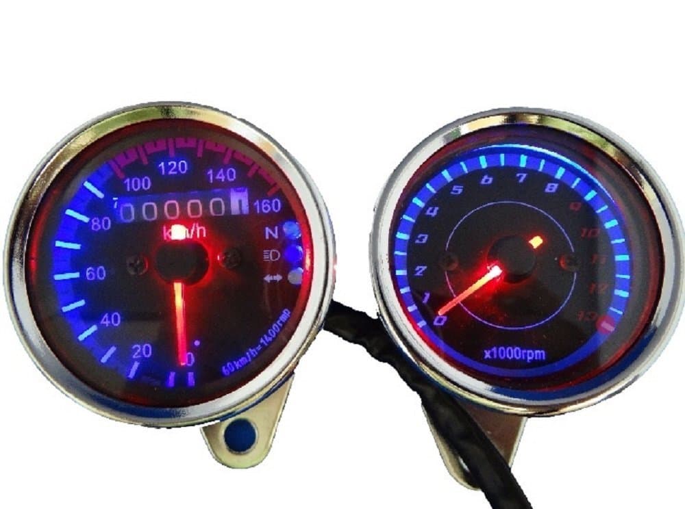 LED back with a bright and easy-to-read indicator at night in light 12V mechanical general purpose bike for the speedometer mechanical tachometer (speed ...