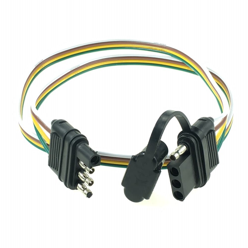 ANTO 4-Wire 4-Pin Plug Flat Connector Trailer Wiring Harness Extension 32 inch for LED Tailgate Light Bar and Trailer Lights