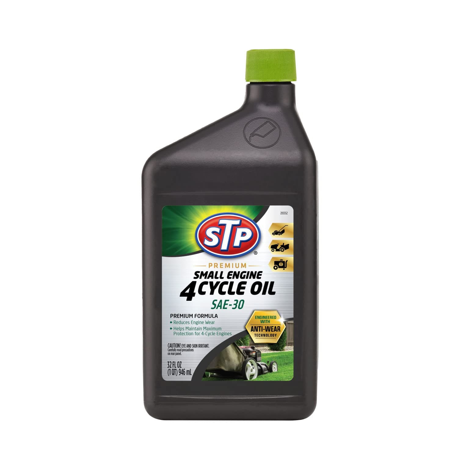 STP Premium Small Engine 4 Cycle Oil Formula, SAE-30 Small Engine Oil Engine Care Reduces Wear for Lawnmower, Push Mower, Tractor, 32 Oz