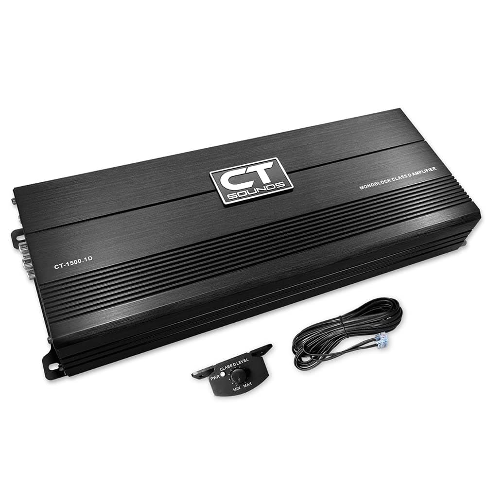 CT-1500.1D Compact Class D Car Audio Monoblock Amplifier, 1500 Watts RMS