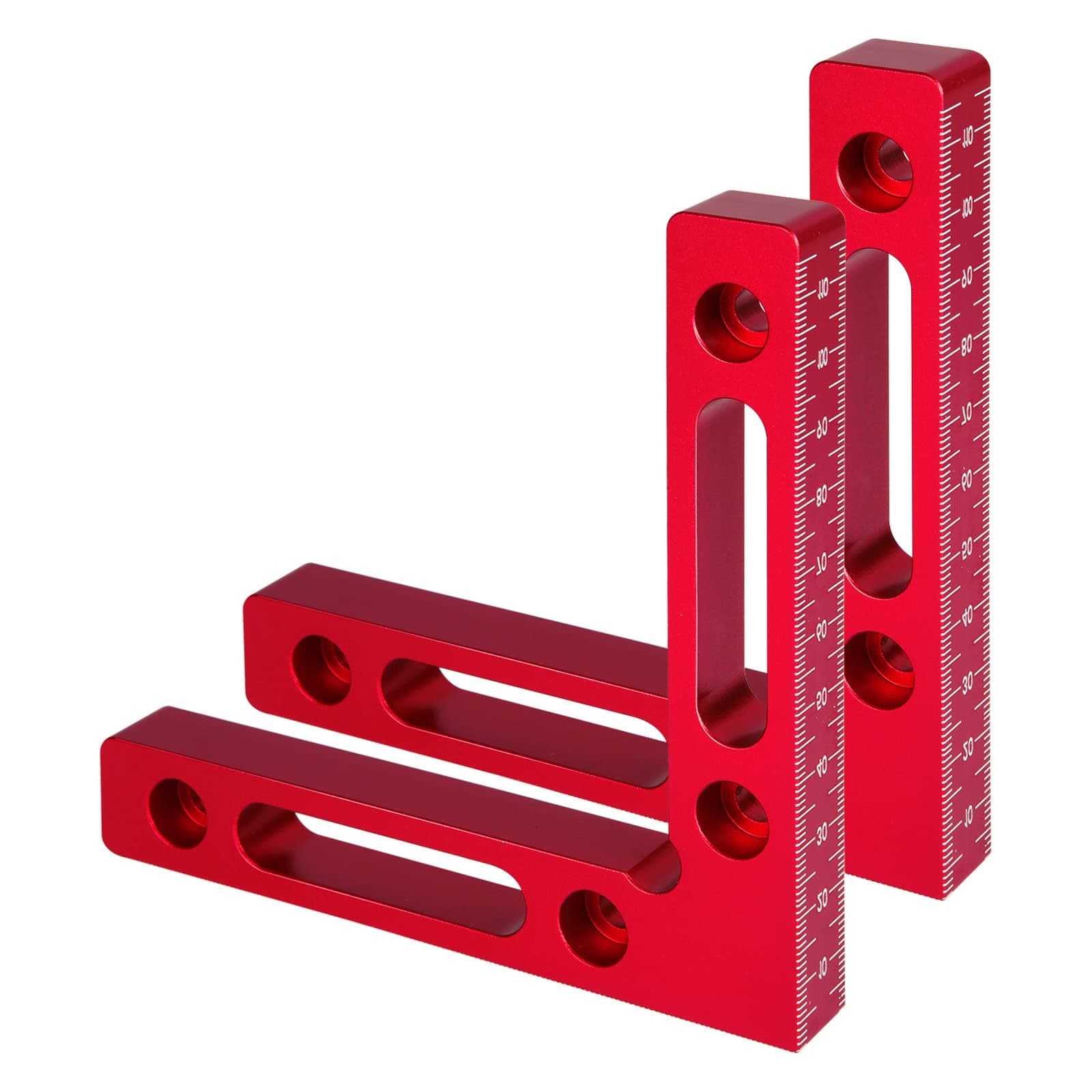 YOUNTHYE 2 Pack 90 Degree Positioning Squares, 4.7" x 4.7" L-Type Corner Clamping Square, Aluminium Alloy Positioning Squares Clamp Right Angle Clamp for Woodworking Carpenter