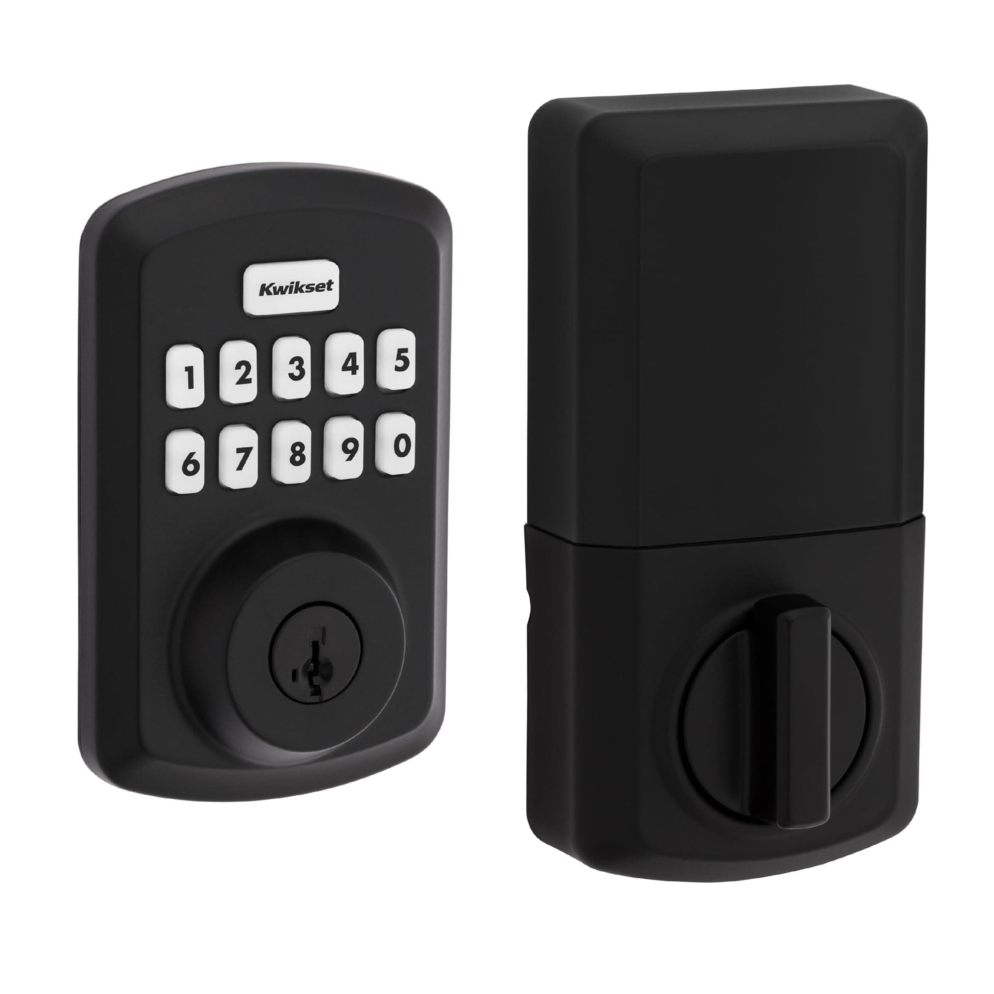 Powerbolt 250 10-Button Keypad Matte Black Transitional Electronic Deadbolt Door Lock, Featuring Convenient Keyless Entry, Customizable User Codes and Auto-Locking
