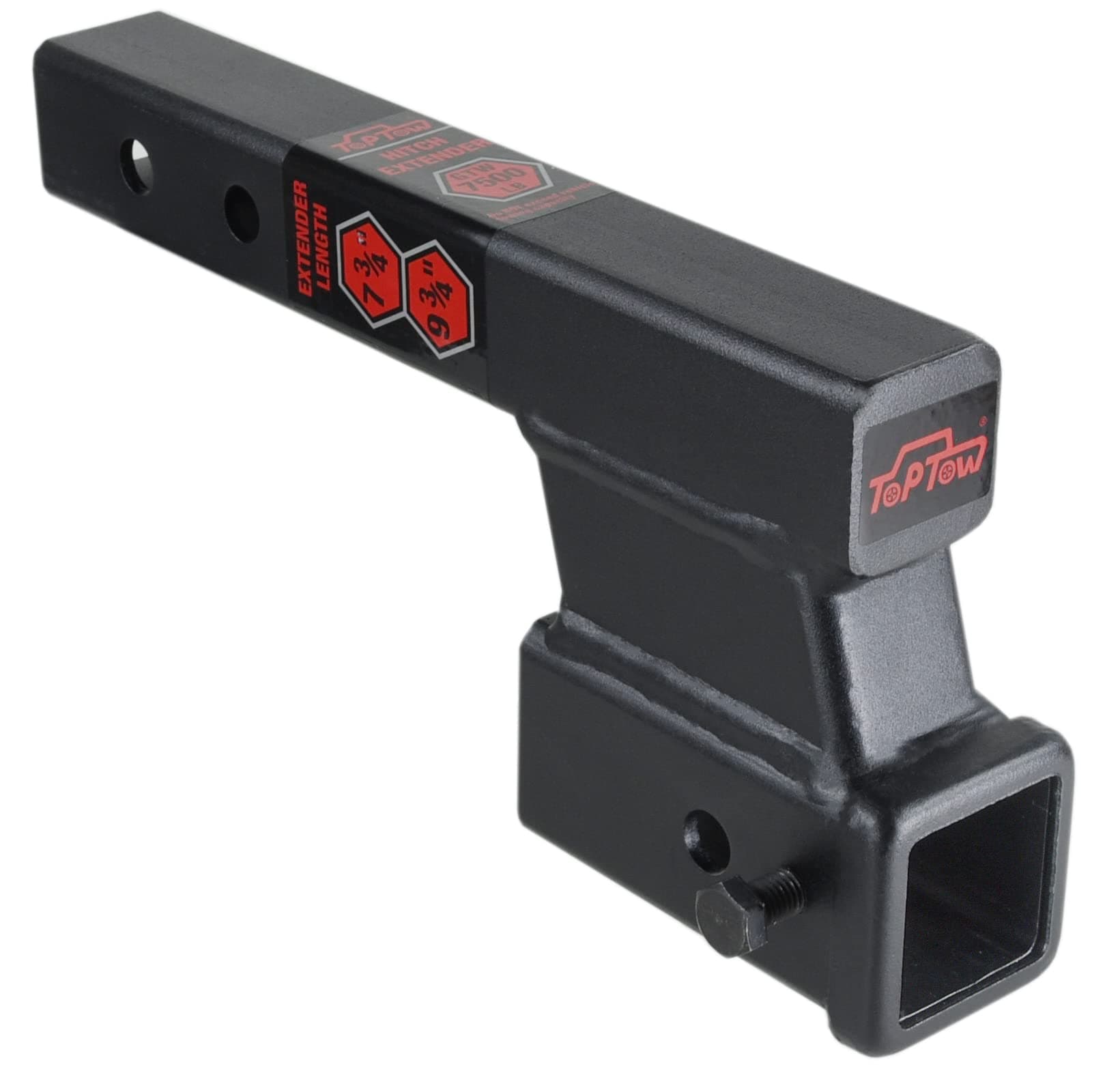 TOPTOW Trailer Receiver Hitch Extender Adapter 4" Drop/Riser, 8" and 10" Extension Length, 2" Shank, 7500lbs Towing Capacity, Matte Black…