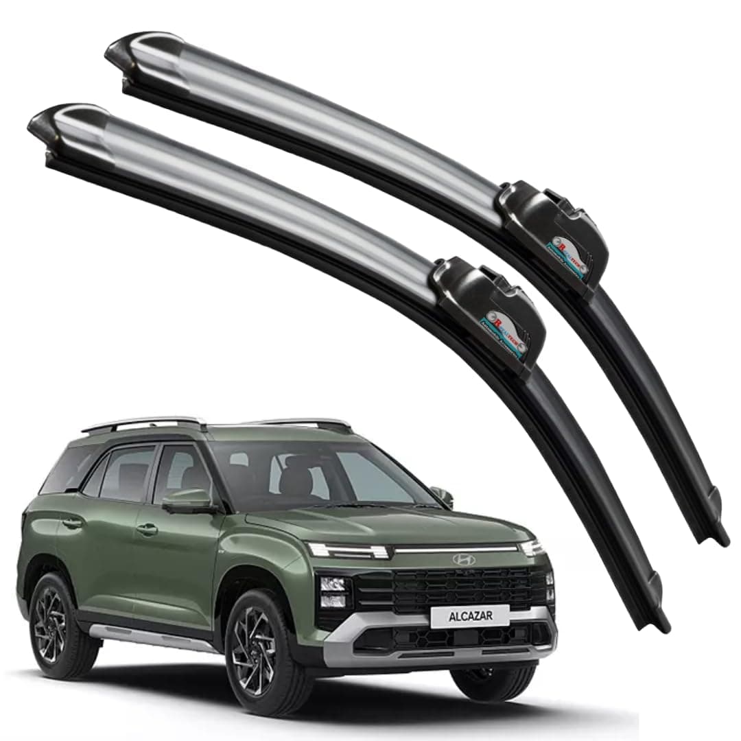 CARNYX Frameless Windshield Wiper Blades, Front Car Wipers Set of 2, Noise-Free, Durable Performance Compatible with (Hyundai Alcazar (D-24,P-18))