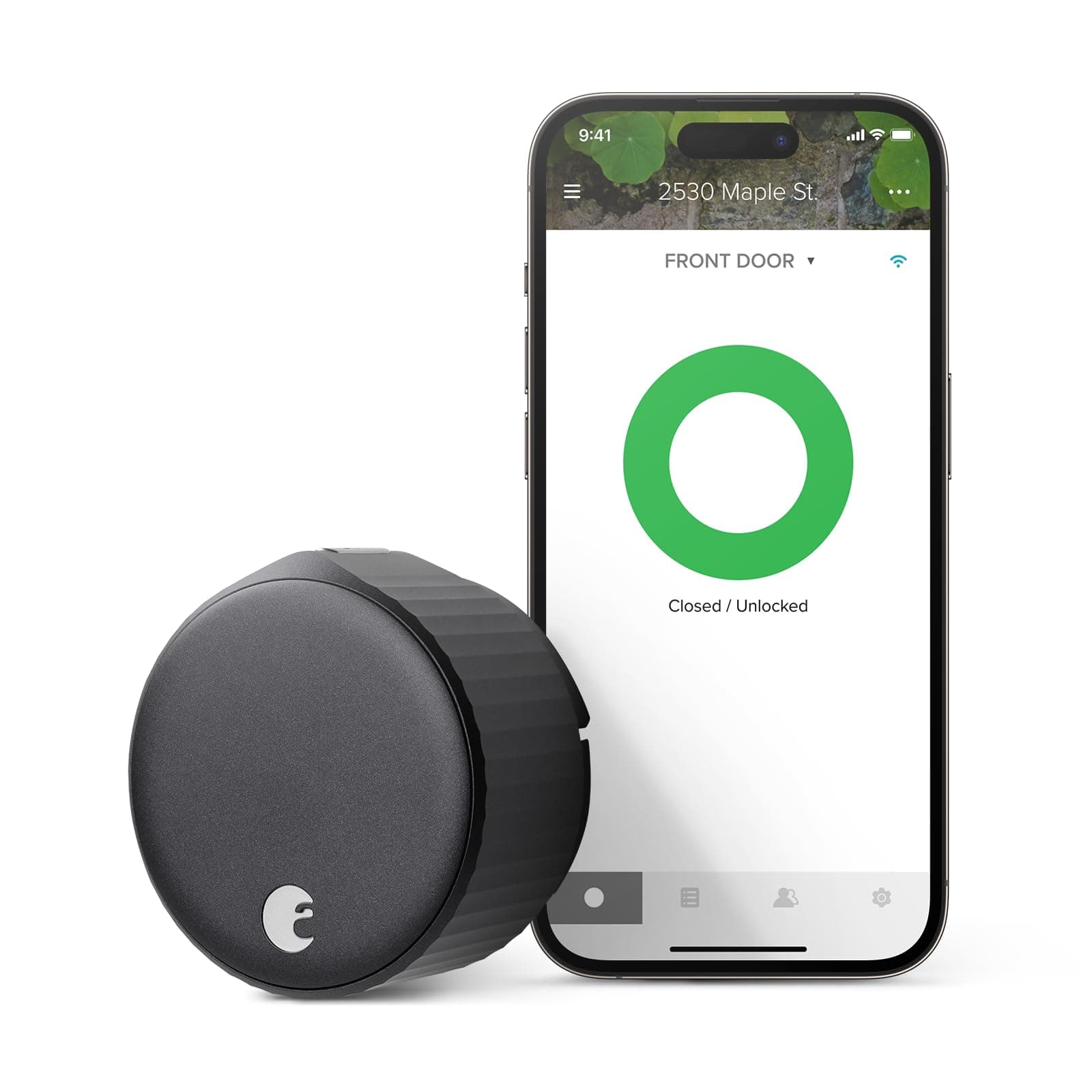 August Wi-Fi, (4th Generation) Smart Lock – Fits Your Existing Deadbolt in Minutes, Matte Black