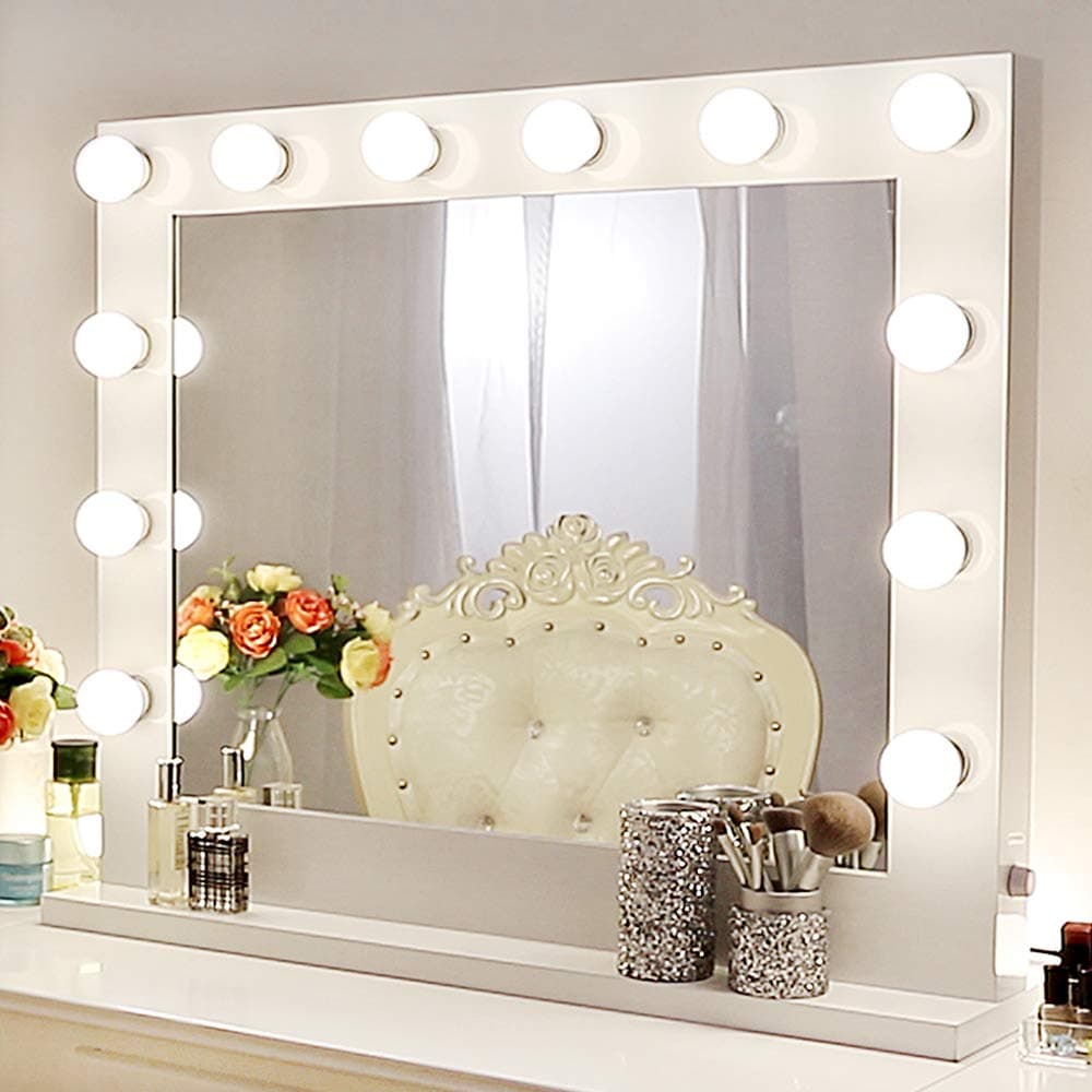 Chende Vanity Mirror with Light Hollywood Makeup Mirror Wall Mounted Lighted Mirror + 14 Free LED Bulbs (31.5'' x 25.6'')