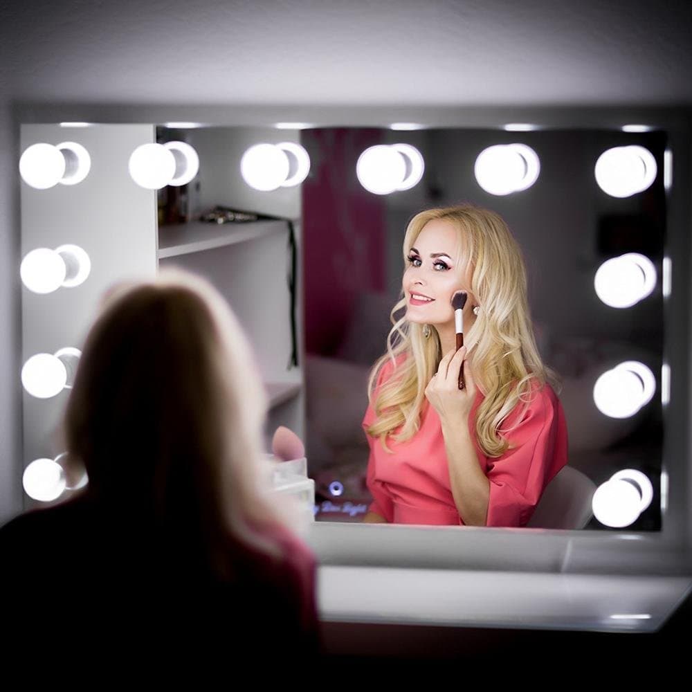 New Version Hollywood Style LED Vanity Mirror Lights Kit for Makeup Dressing Table Vanity Set Lighted Mirrors with Dimmer and Power Supply Plug in Lighting Fixture Strip, 10 Bulbs, Mirror Not Included