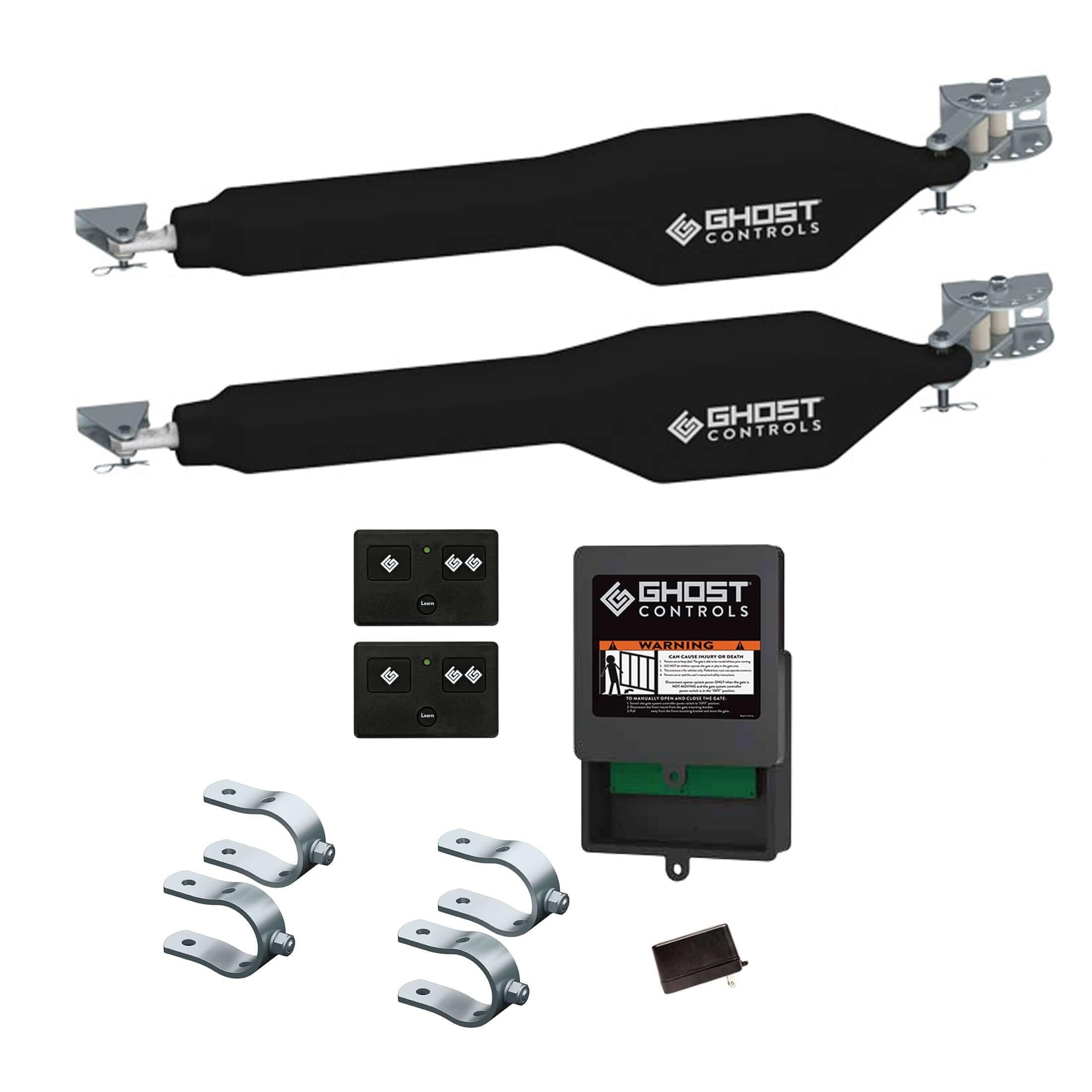 GC Ghost Controls Heavy-Duty Automatic Gate Opener Kit for Swing Gates with Long-Range Gate Opener Remote - Model TDS2