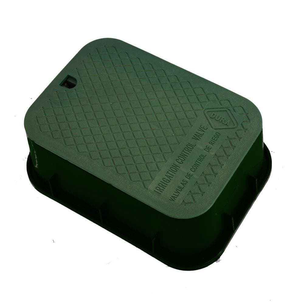 Dura Plastic Products 15" x 21" x 6" Deep Rectangular Extension Box Green Box-Green Lid - Replaces Carson 1220 - Engraved: Irrigation Control Valve