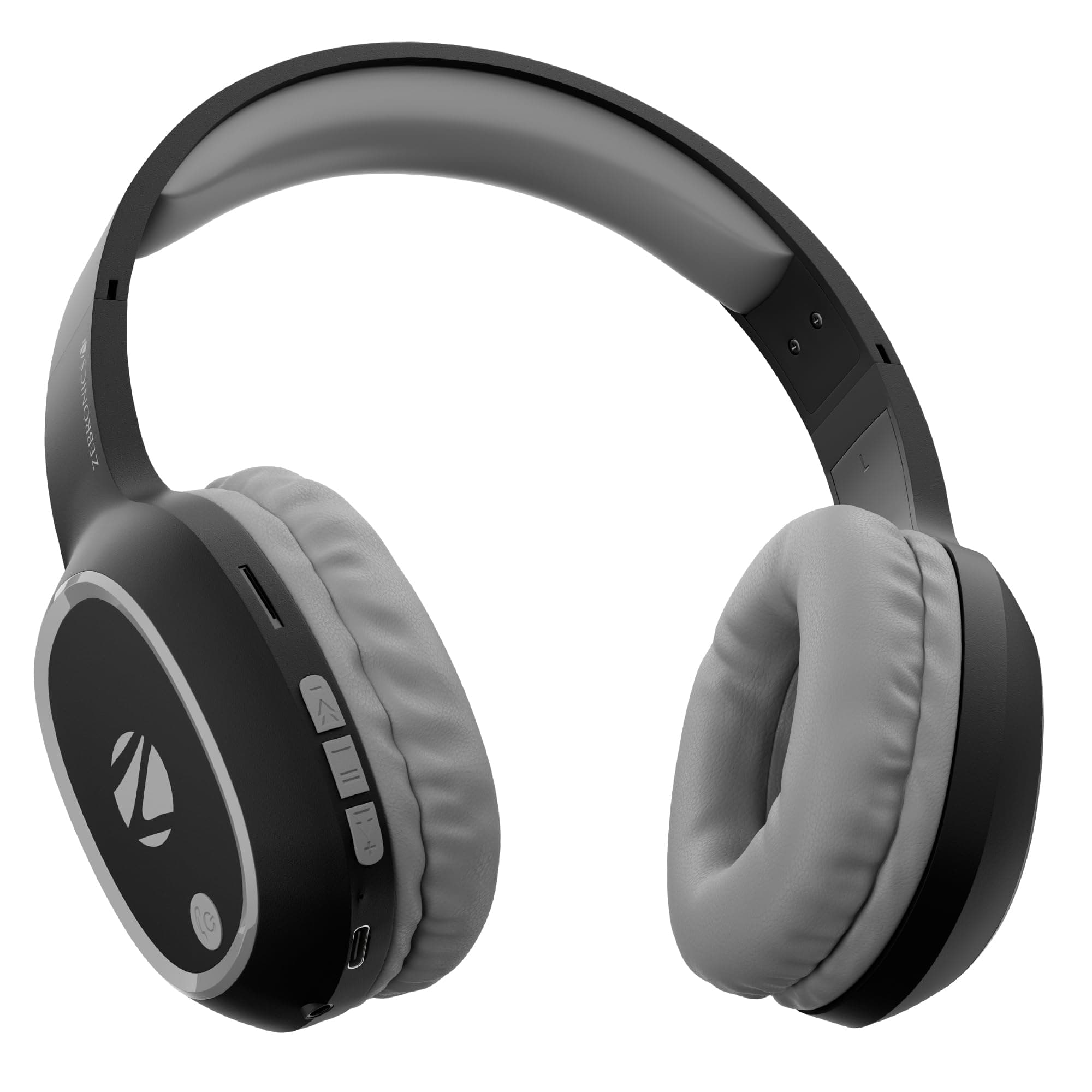 Zebronics Wireless Headphones, Upto 60Hrs Playback, 40mm Drivers, BT v6.0, AUX, Micro SD, Media/Volume Control, Type-C Charging, Dual Pairing, Gaming Mode, Adjustable Headband (Thunder, Black)