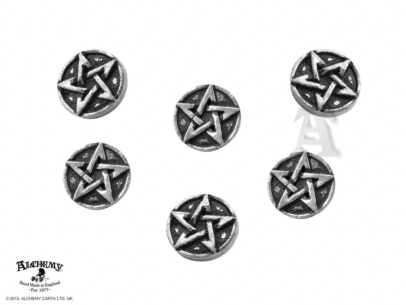 Alchemy Gothic S6 Pentagram Shirt Buttons