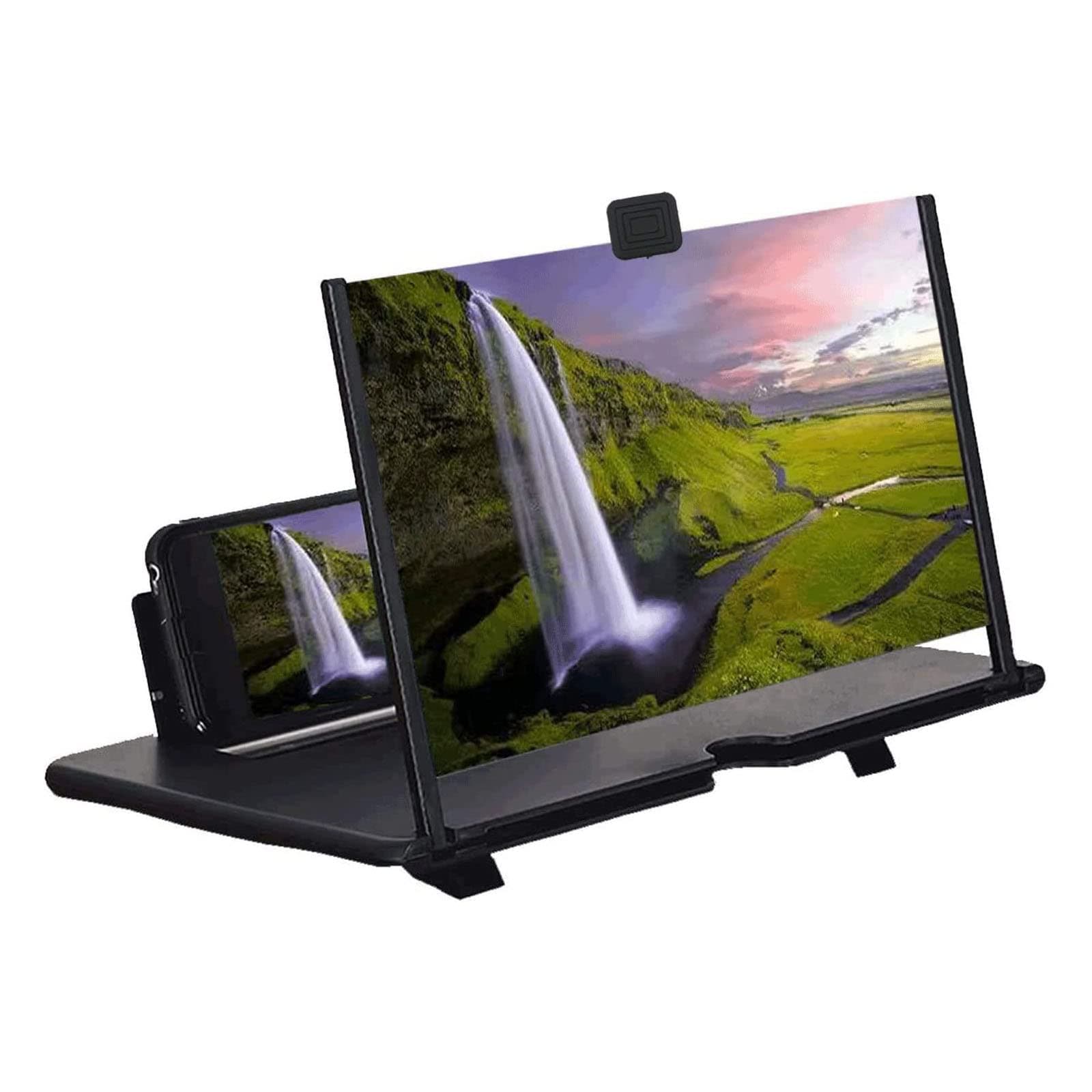 Hopeful 14" Thin Foldable Phone Magnifier Screen Foldable HD 3D Blu-ray Easy to Carry Gadgets for Men Gifts Technology 3d Movies Phone Projector（black）