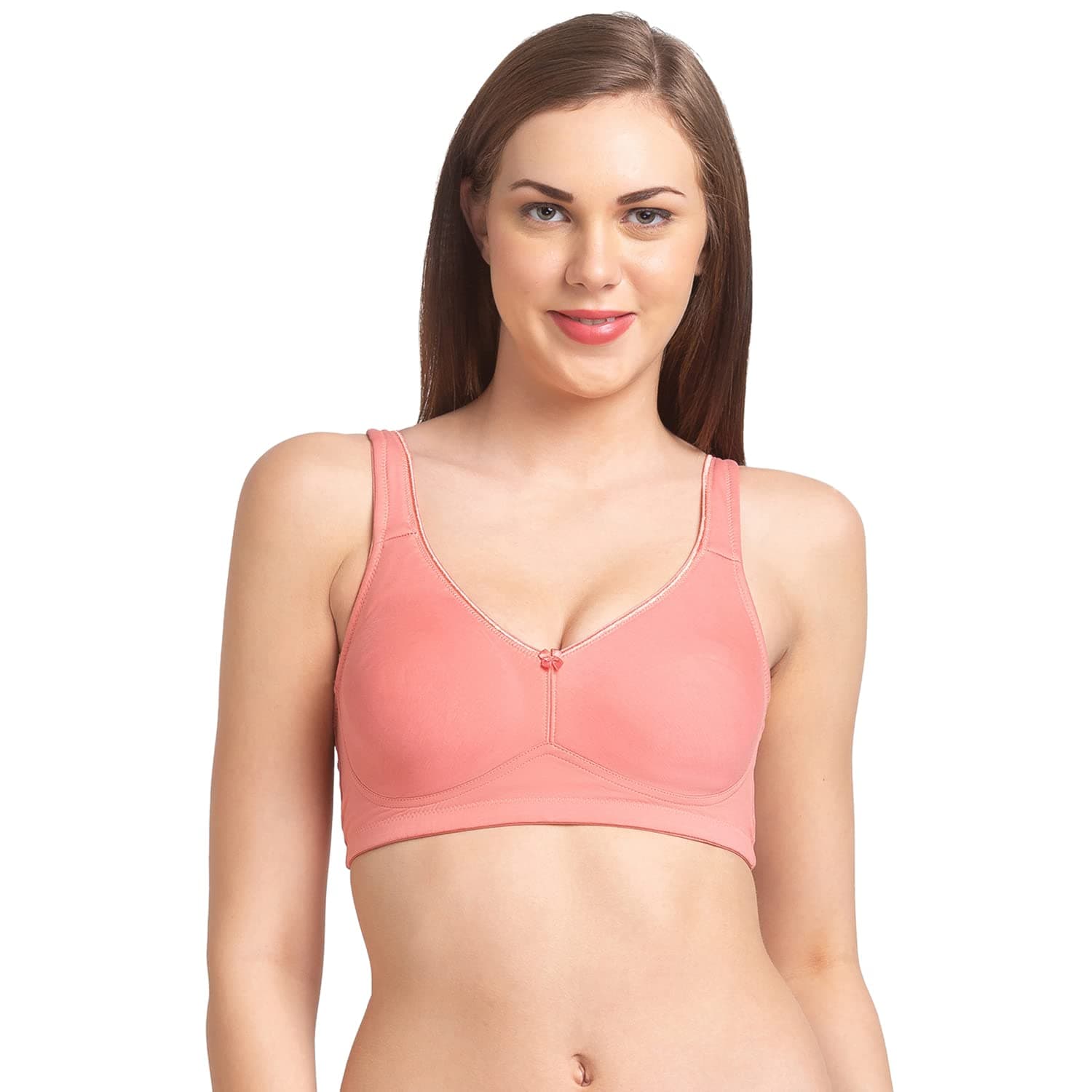 julietWomen's Non Padded Solid Minimizer Bra Peach Rose PH 42D