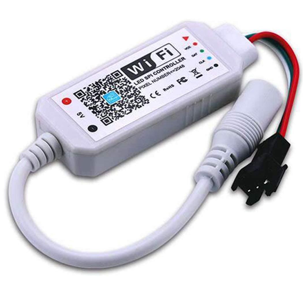 Goldwin Smart WiFi Addressable RGB LED Strip Controller for WS2811, UCS1903, WS2812B, SM16703,SK6812,WiFi Remote Control Compatible with Amazon Alexa,Google Assistant Fit 5V Power Strip (1 Pack)