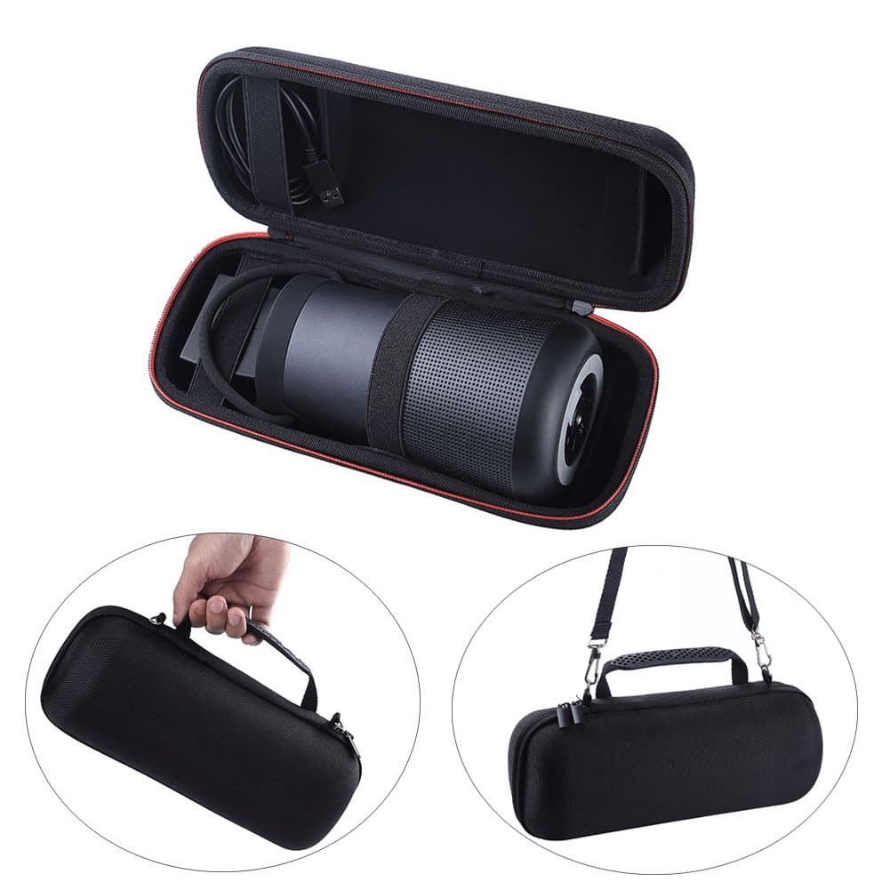 EVA Hard Case for Bose SoundLink Revolve Plus Bluetooth Speaker Travel Protective Carry Cover Case Speaker Pouch Bag ,with Extra Space for USB Cable and Charger, with Belt