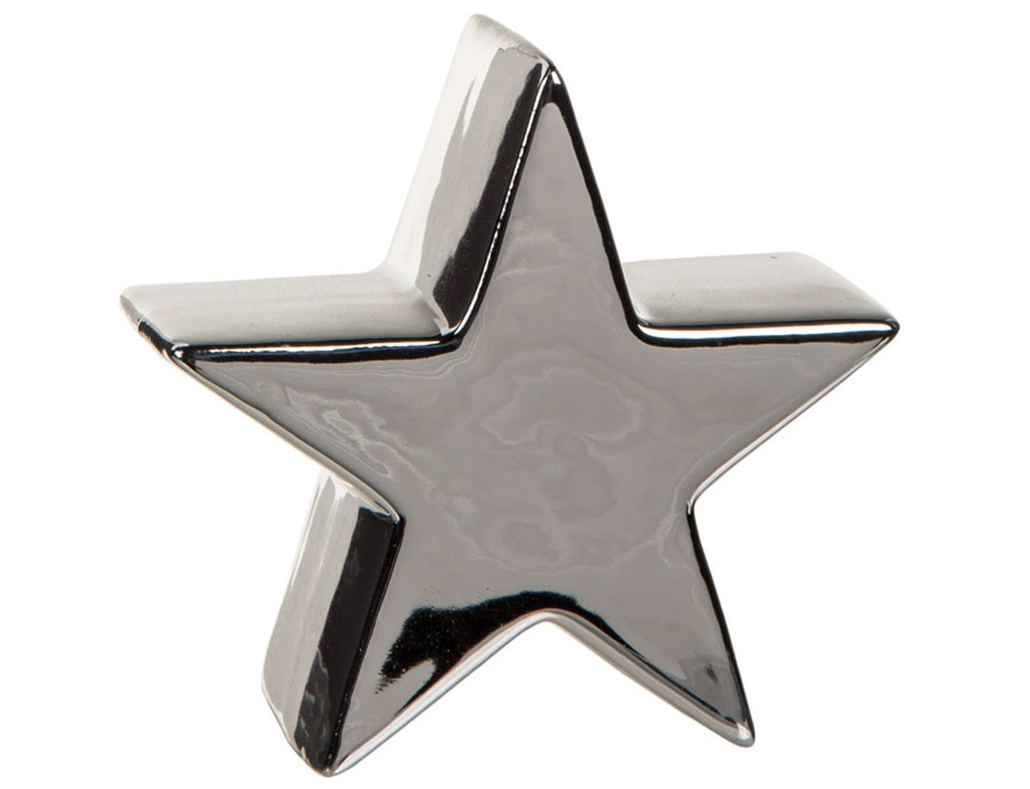 Lovely Chic Comtemporary Ceramic Star Ornaments 2 Sizes And Colours (Small, Silver)