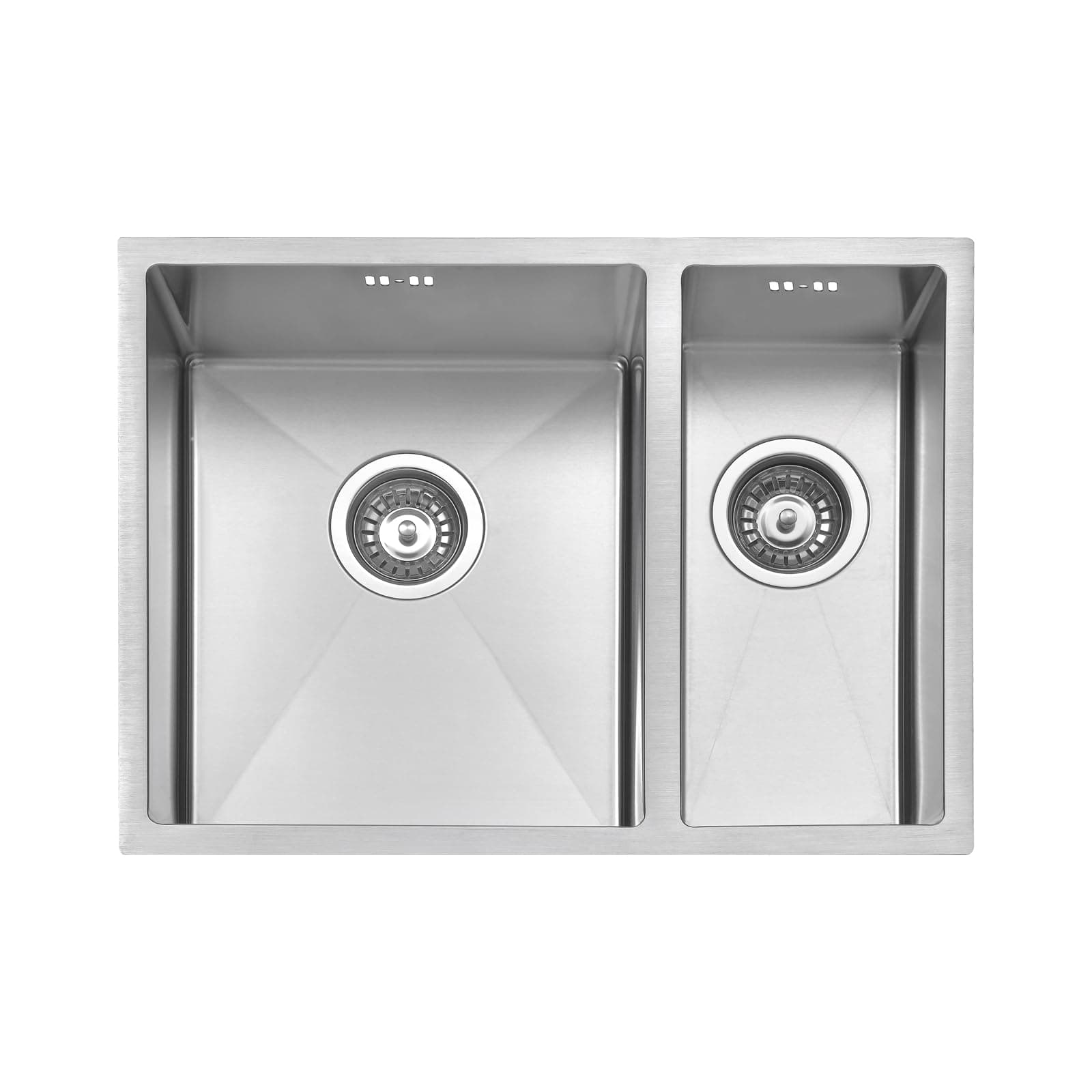 Kitchen Sink Undermount Handmade Design 1.2mm Thick Square Stainless Steel 1.5 One Half Bowl with Strainer Waste, 590 X 440 mm