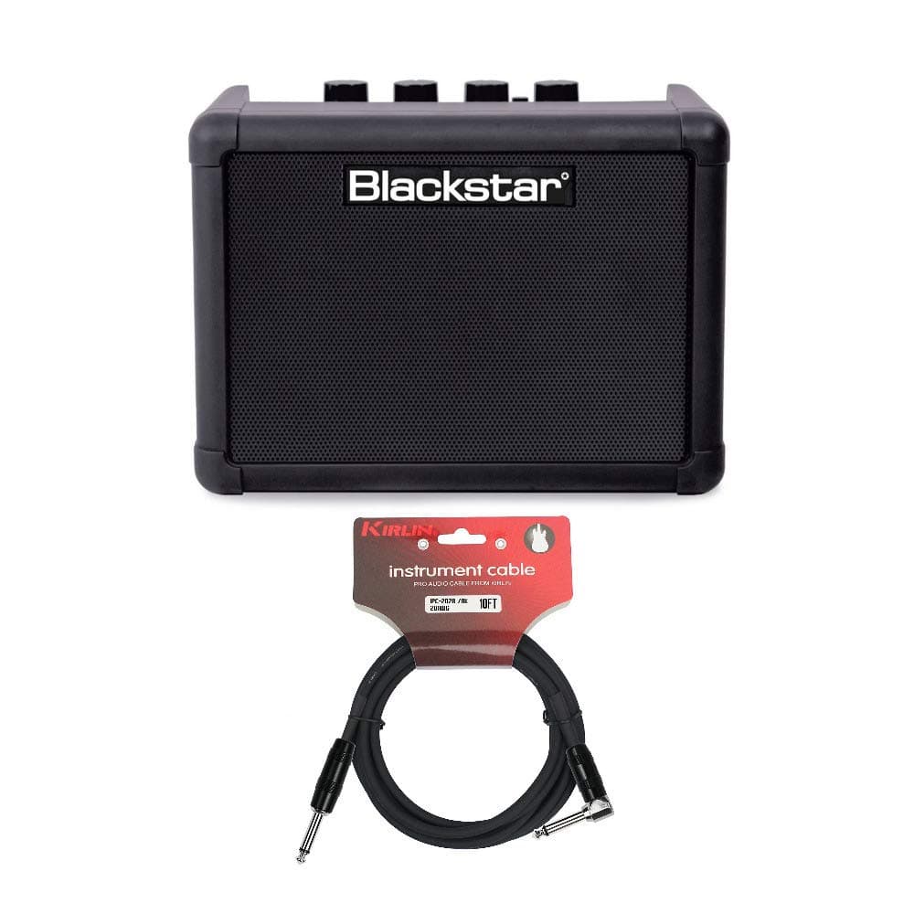 Blackstar FLY3BLUE Electric Guitar Mini Bluetooth Amplifier Bundle with 10-Foot Instrument Cable (2 Items)