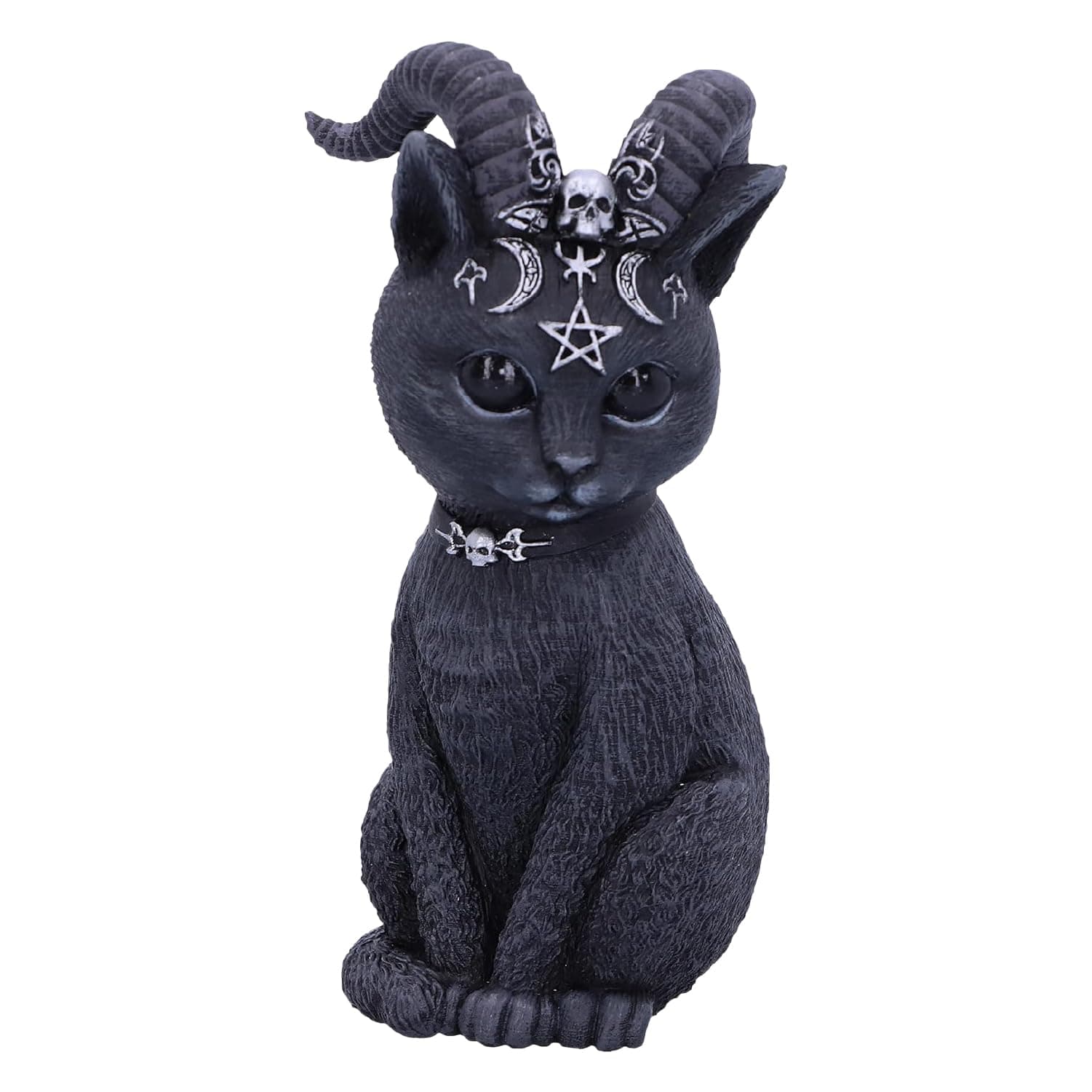 Nemesis Now Figurine Decor, Detailed Hand-Painted Polyresin, Black - Pawzuph Horned Gothic Satanic Cat