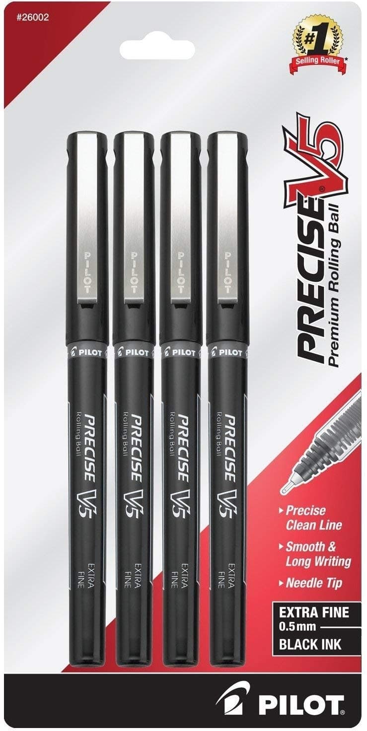 パイロット Precise V5 スティックローラーボールペン 4-Pack