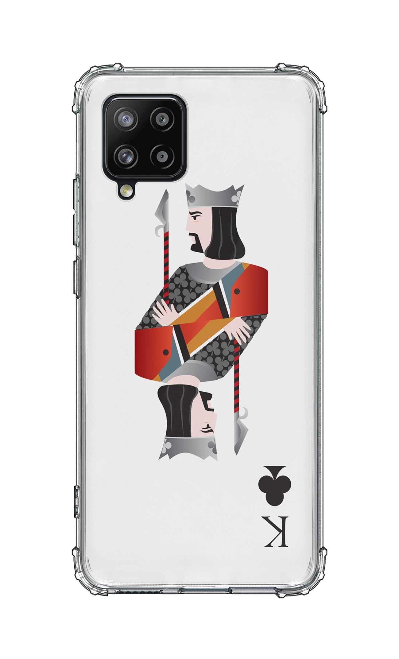 Stylizedd Classic Clear Case Compatible With Samsung Galaxy A42 5G Soft Anti Drop Airbag TPU Gel Thin Transparent Flexible Shockproof Cover - King Of Clubs Full Print