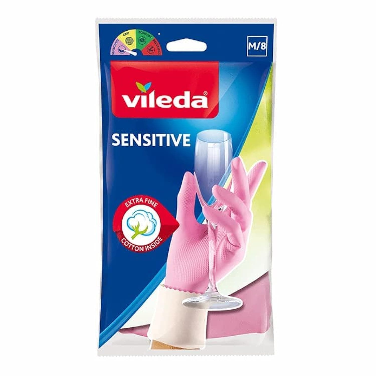 Sensitive Gloves Reusable M, Natural Latex, Protective, Touch-Sensitive, Comfortable Fit, Good Fit, Pink, Medium Size(1 Pair Per Pack)