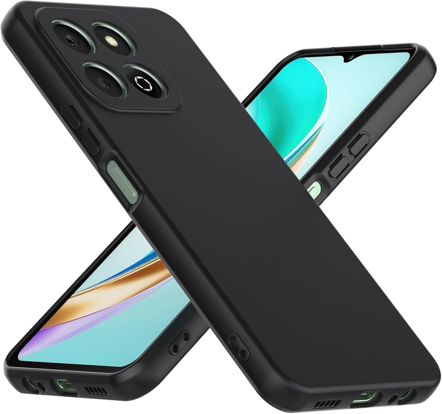 Case for Honor X7c Soft Silicone TPU Case, Lightweight Protective Cover Smooth Finish Camera Protective Shock Absorbant Stylish Case for Compatible with Honor X7c (Black)