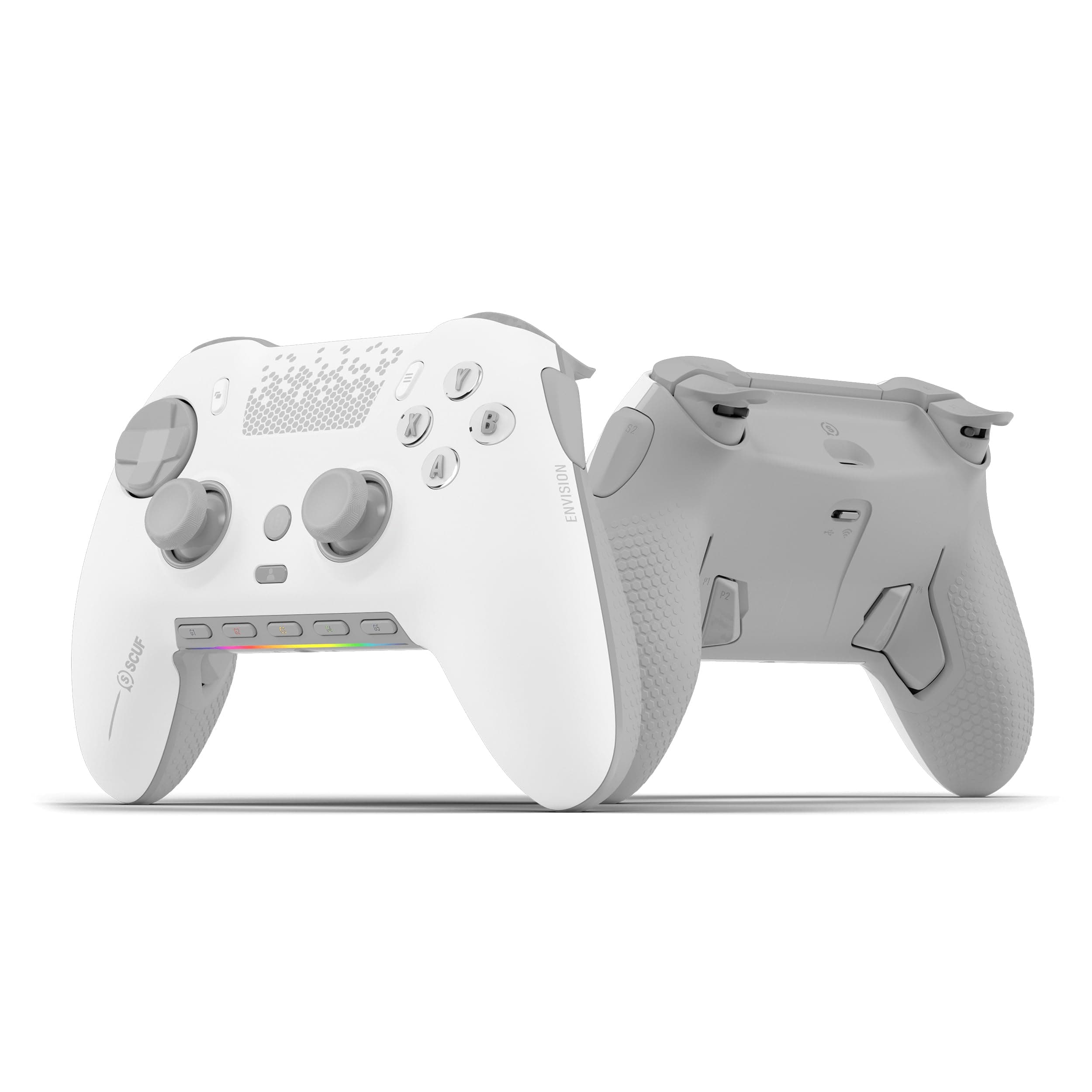 SCUF ENVISION PRO Wireless V1 (2023) PC Gaming Controller - Five Remappable G-Keys - Remappable Back Paddles - Instant Triggers - iCUE Compatible - White