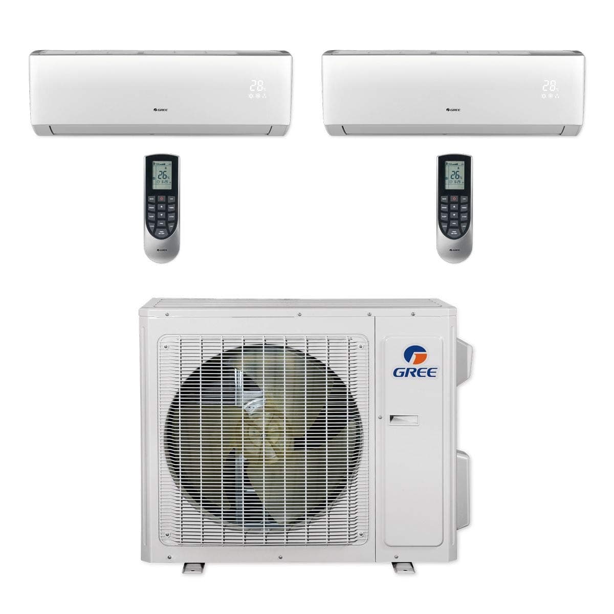 GREE24,000 BTU Multi21+ Dual-Zone Wall Mount Mini Split Air Conditioner Heat Pump 208/230V SEER 21 (12-12)