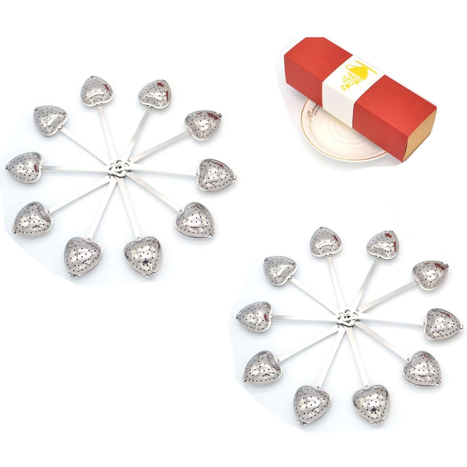 10PCS Tea Infuser, Tea Strainer with Handle, Premium Tea Infusers for Loose Tea, Tea Steeper for Tea Flavoring Herbal Spices Seasonings