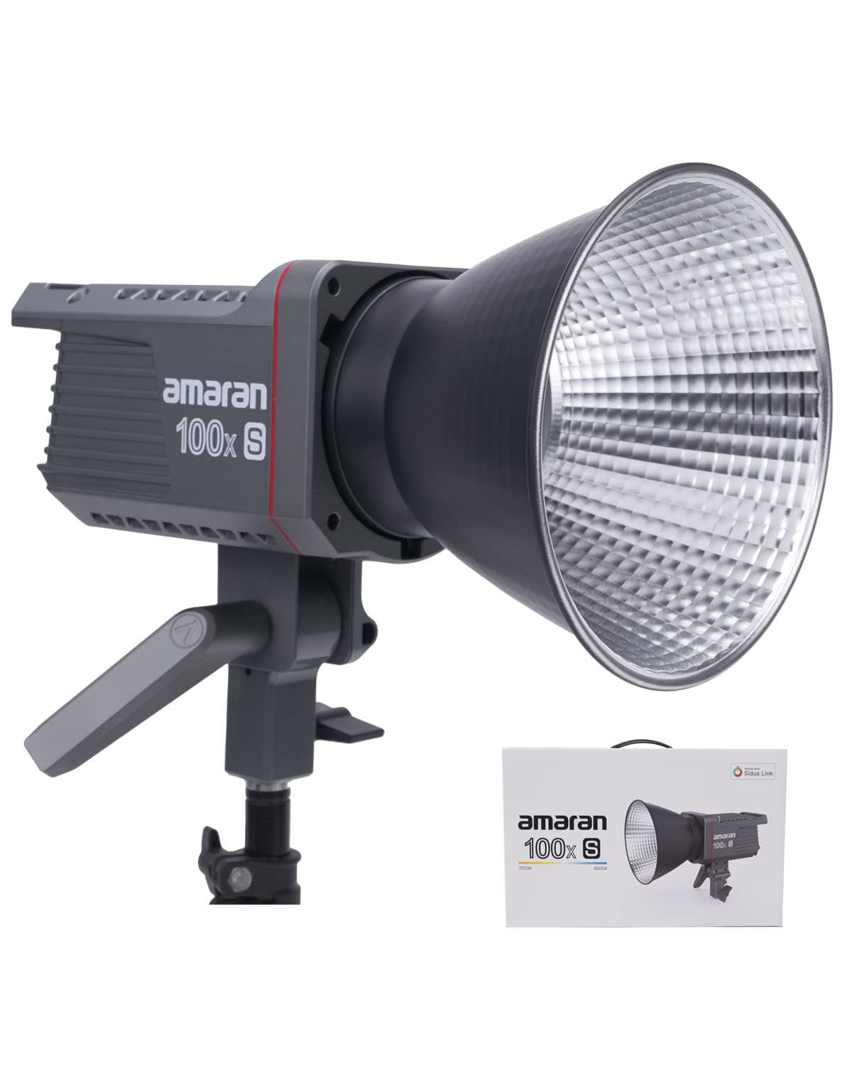 amaran 100x S Bi-Color Bowens Mount Point-Source LED Video Light, 100W Output 2700-6500k 30,500lux@1m Bluetooth App Control 9 Built-in Lighting Effects DC/AC Power Supply Ultra Silent Fan