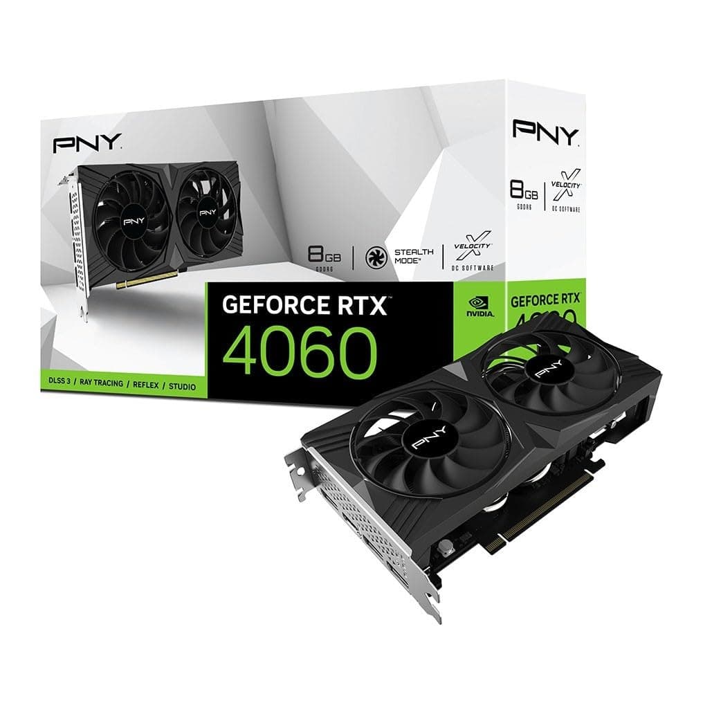 GeForce RTX™ 4060 8GB Verto™ Dual Fan Graphics Card DLSS 3 (128-bit, PCIe 4.0, GDDR6, HDMI/DisplayPort, Supports 4k, 2 Slot)