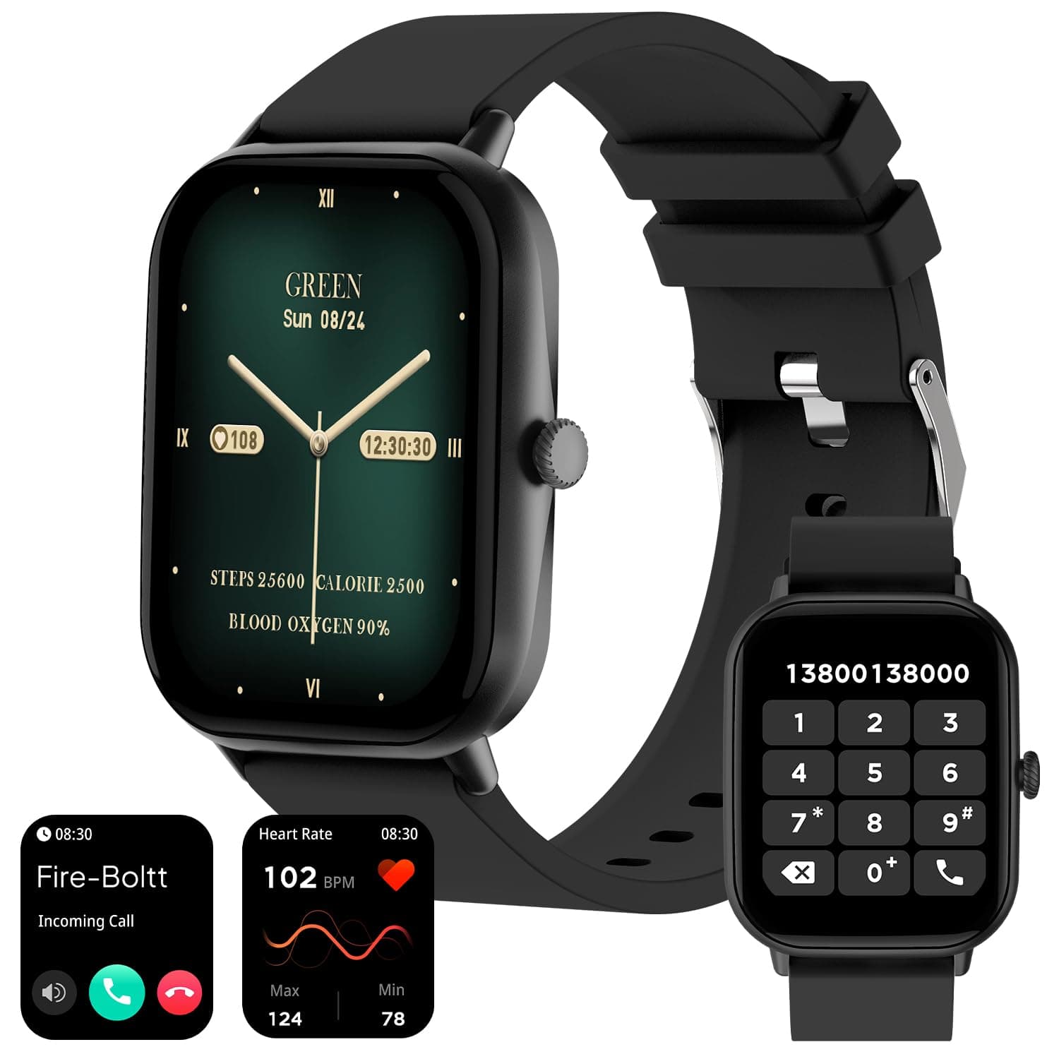 Ninja Call Pro Max 51.05mm (2.01 inch) Display Smart Watch, Bluetooth Calling, 120+ Sports Modes, Health Suite, Voice Assistance (Black)