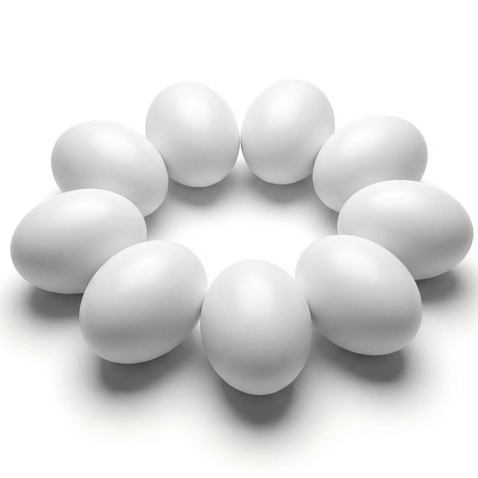 SallyFashion Wooden Fake Eggs for Nesting Boxes, 9 PCS White Easter Eggs for Craft Pretend Play Kitchen Accessories for Toddler Kids