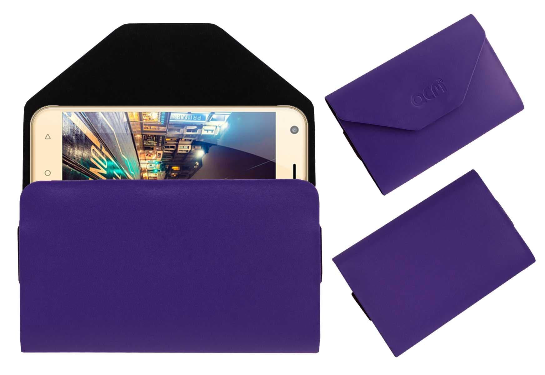 Acm Flip Flap Pouch Case Compatible with Reach Allure Secure Mobile Leather Cover Purple