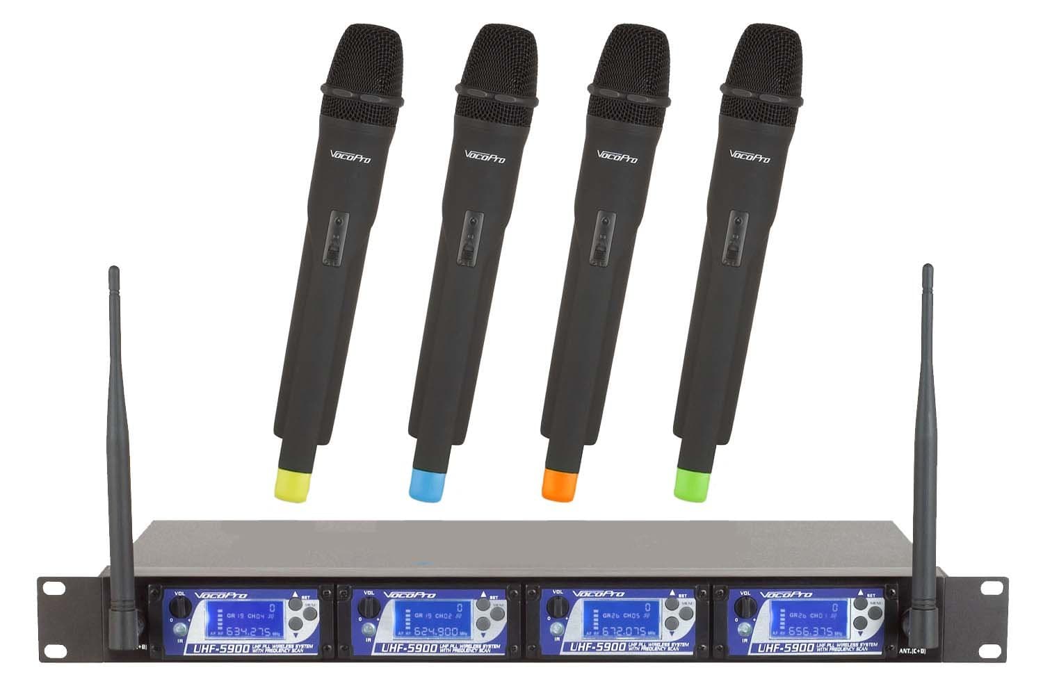 VOCOPRO UHF-5900 UHF PLL Wireless Microphone System with Frequency Scan