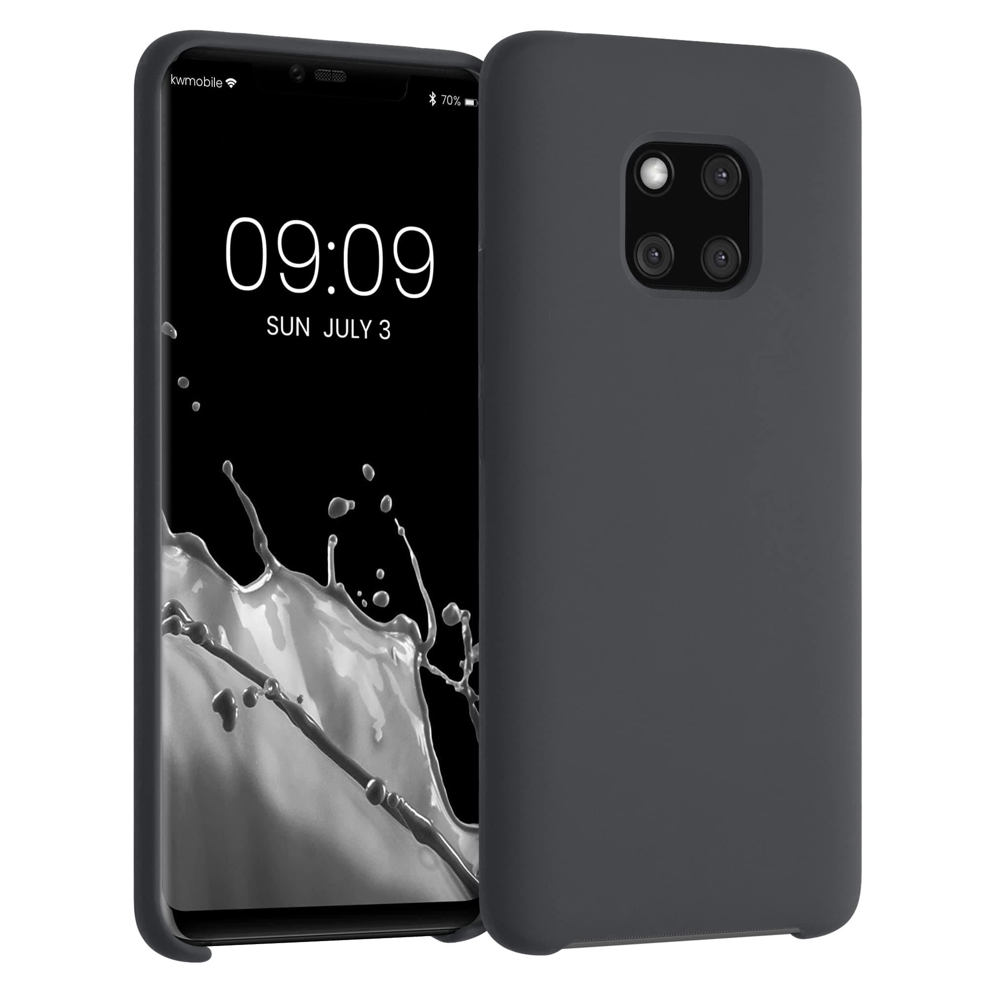 kwmobile Case Compatible with Huawei Mate 20 Pro Case - TPU Silicone Phone Cover with Soft Finish - Black Matte