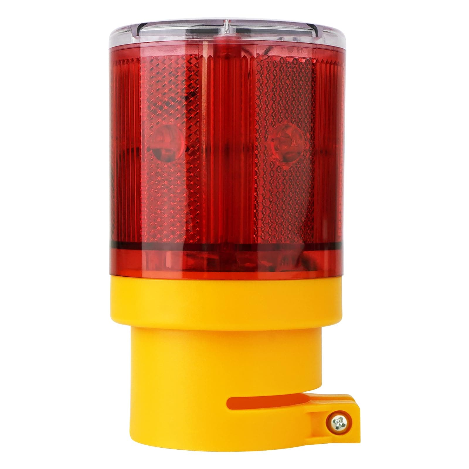 LED Solar Strobe Warning Light Flashing Construction Safety Road Barricade Traffic Automatic Vehicle Signal Beacon Lamp Waterproof Automatically Turn on (Red)