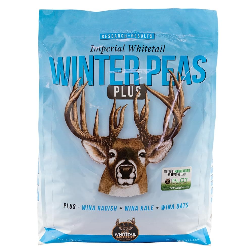 Whitetail Institute Winter Peas Plus Deer Food Plot Seed, Superior Cool Season Forage Designed to Maximize Deer Attraction into The Late Season, Very Cold Tolerant, 11 lbs (.25 Acre)