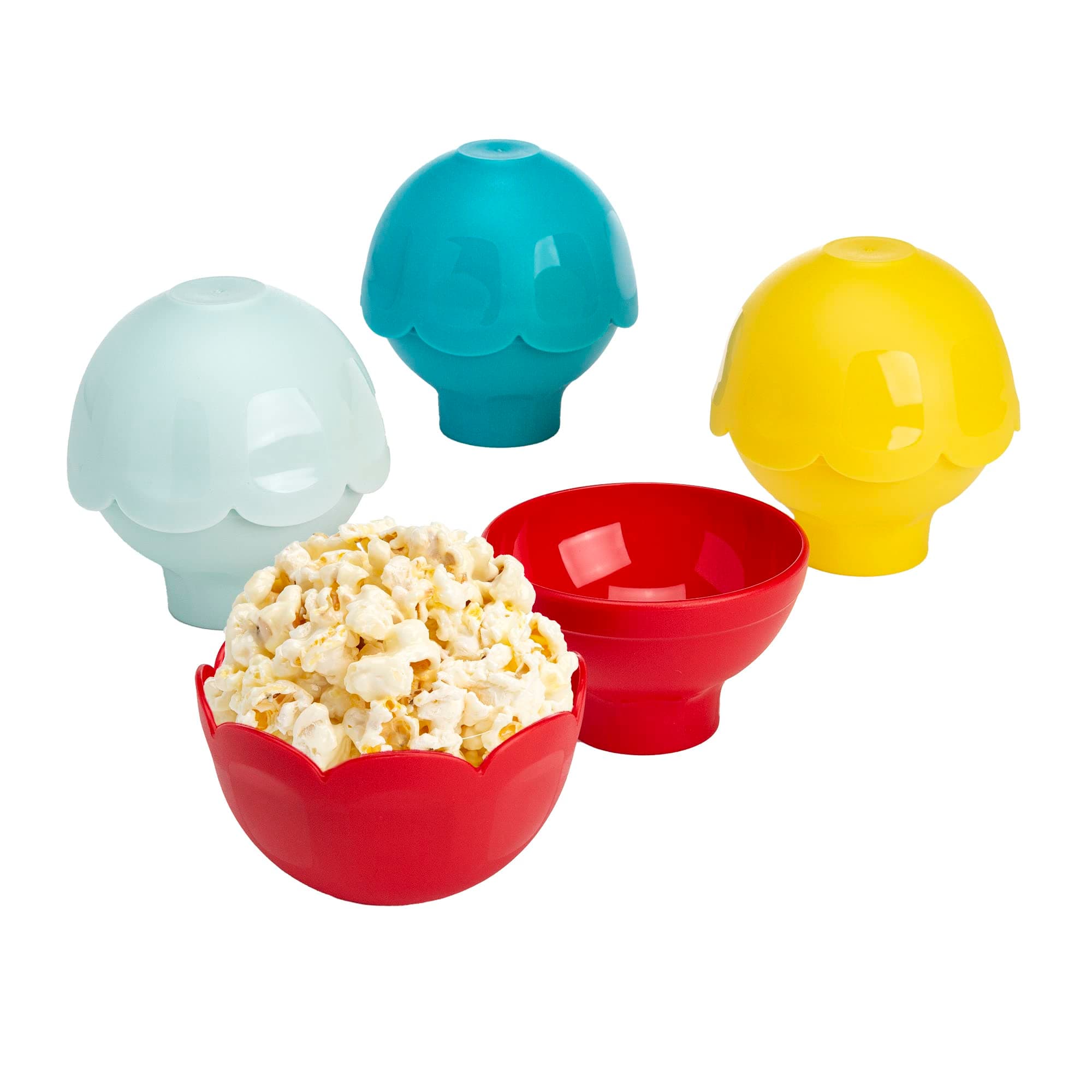 Micro-Pop Popcorn Ball Maker Set, Create the Perfect Sized Treats, Made Without BPA, Mess-Free & Dishwasher Safe, 4-Piece Set, Multicolor