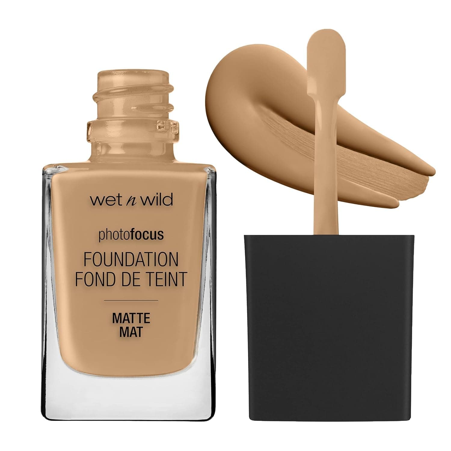 Photo Focus Matte Foundation, Buildable High-Performing Liquid Makeup, Flash-Proof No White Cast and Pore-Blurring Finish, Desert Beige