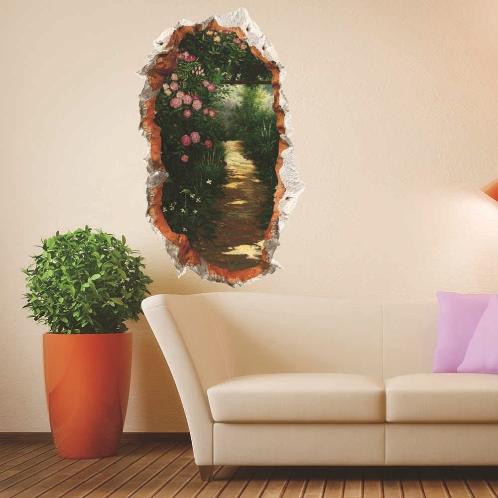 YUANMU 3D three-dimensional wall stickers (path ) Creative wall painting living room bedroom kids room Art Deco den restaurant painting