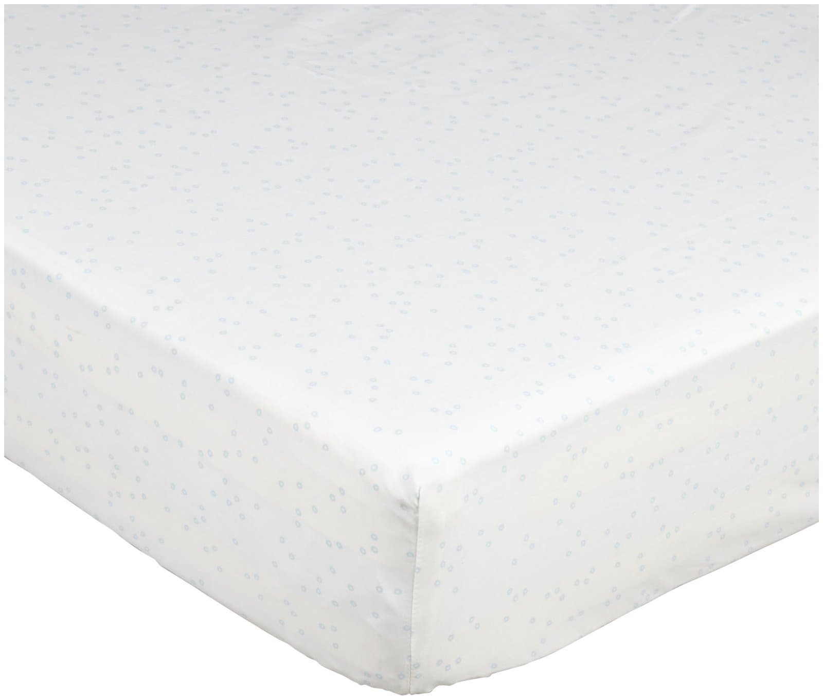 Auggie Crib Sheet, Pebble/Blue