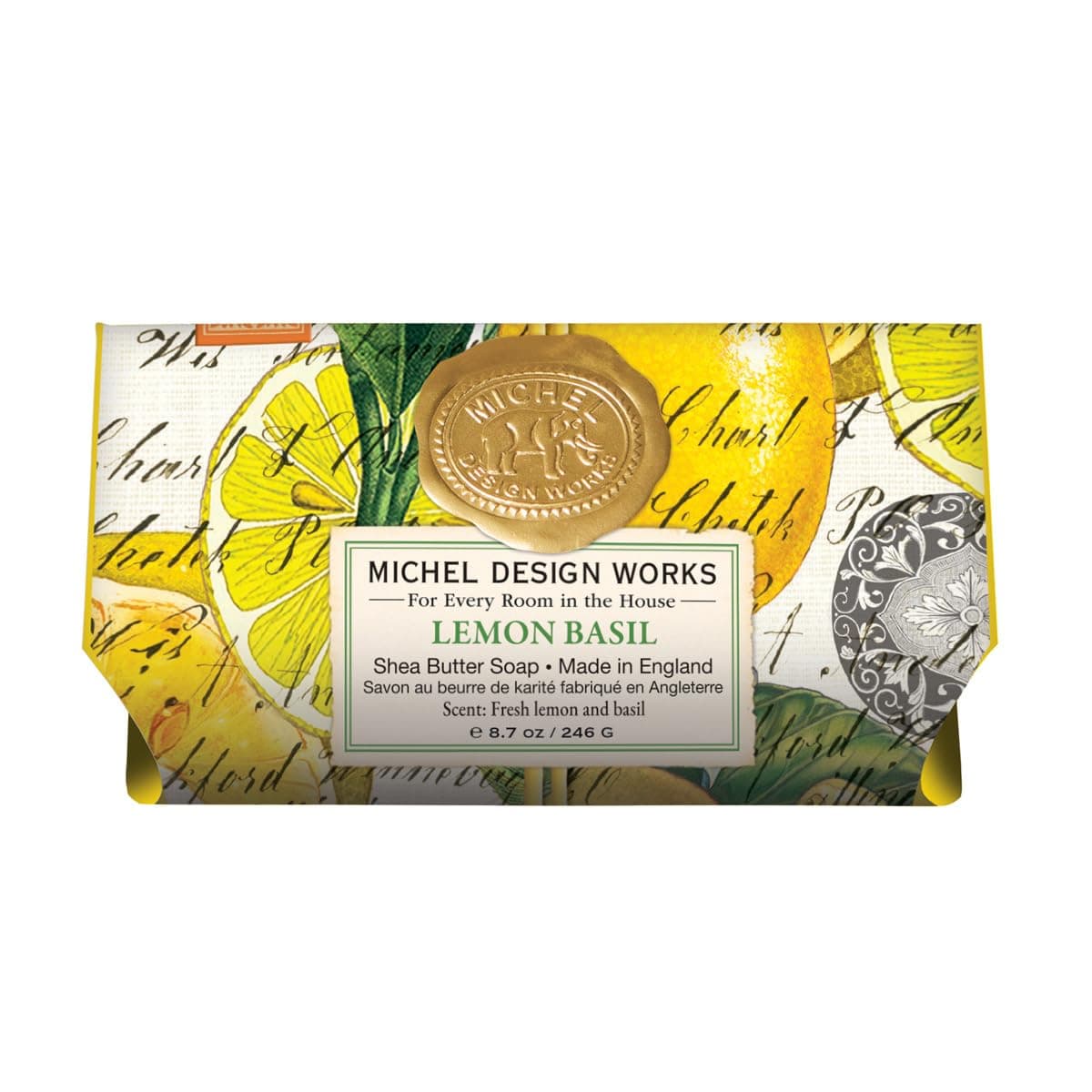 Large Bath Soap Bar, Lemon Basil
