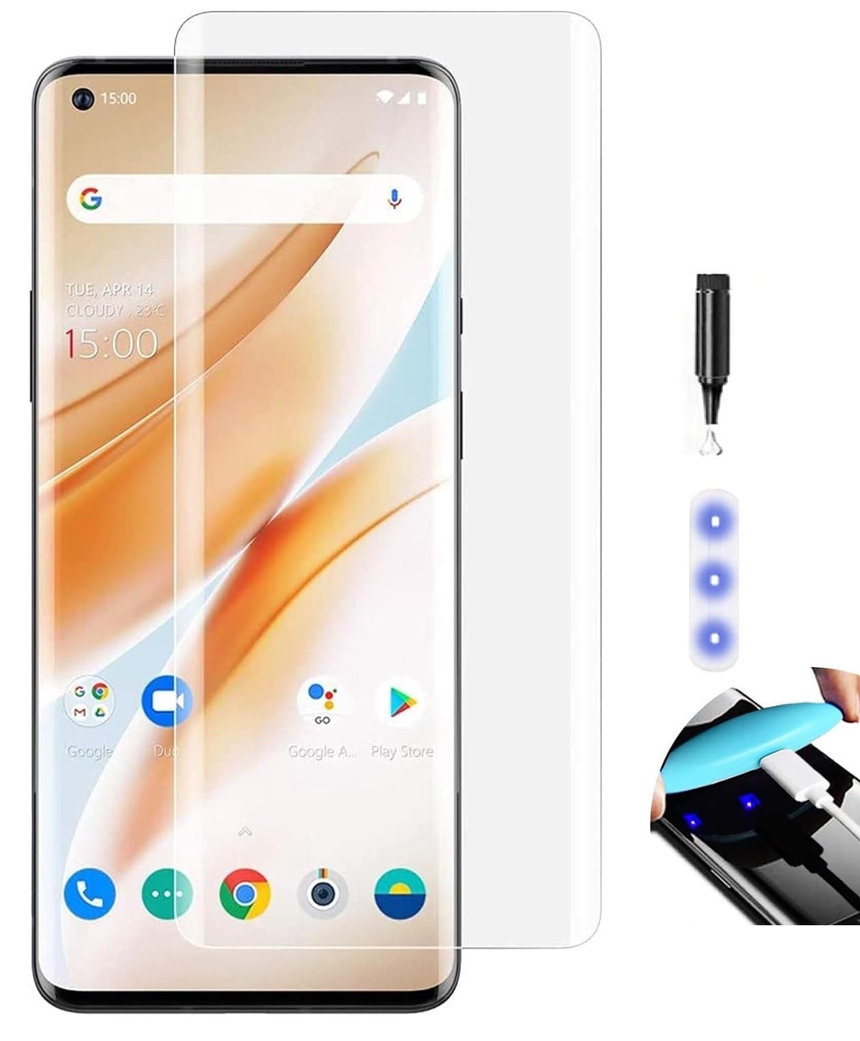 NISHTECH Advanced HD+ Curved UV Tempered Glass Screen Protector Designed for Vivo X60 Pro || Full Screen Coverage with Easy Installation Kit (Anti-Scratch)