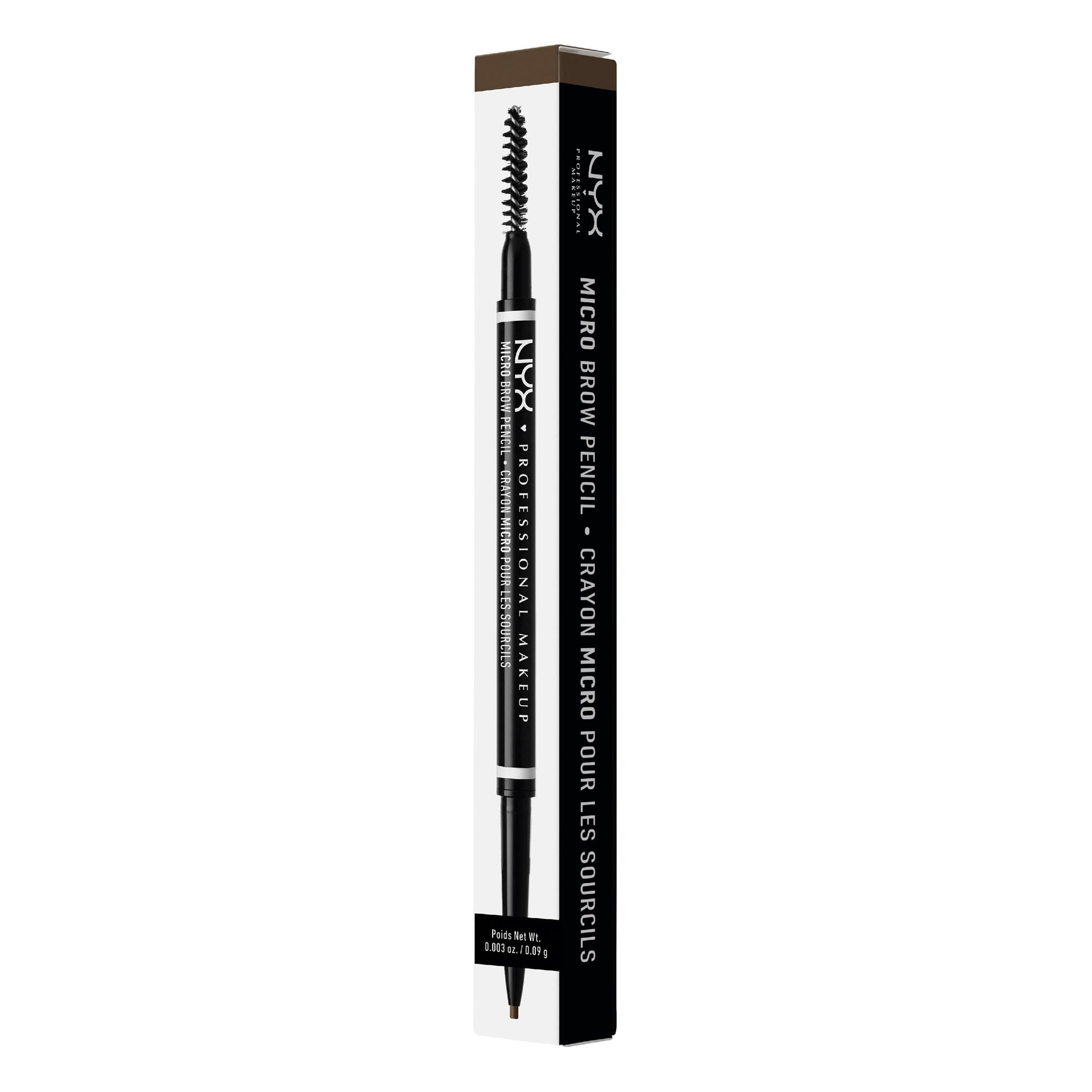 Brow Pencil, Micro Brow Dual Ended Ultrafine Pencil Tip with Mechanical Brow Tool and Spoolie Brush, Vegan Formula, Shade: Ash Brown